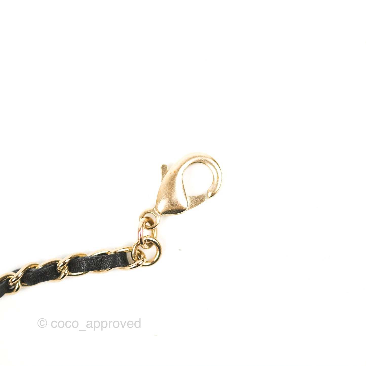 Chanel Crystal CC Black Chain Choker Gold Tone 22B