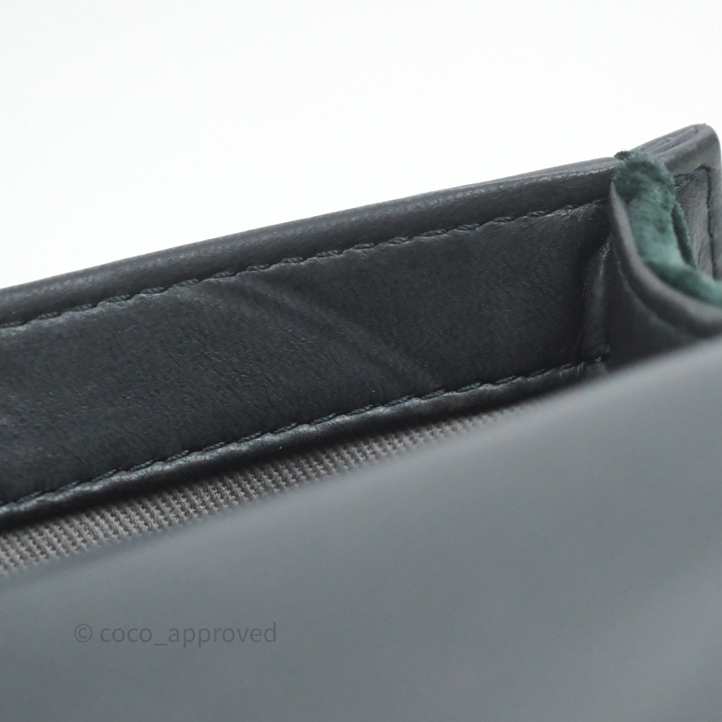 Chanel Small Boy Quilted Dark Green Velvet Ruthenium Hardware