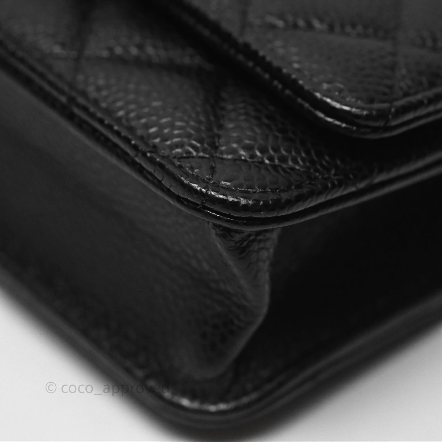 Chanel Quilted WOC Black Caviar Gold Hardware