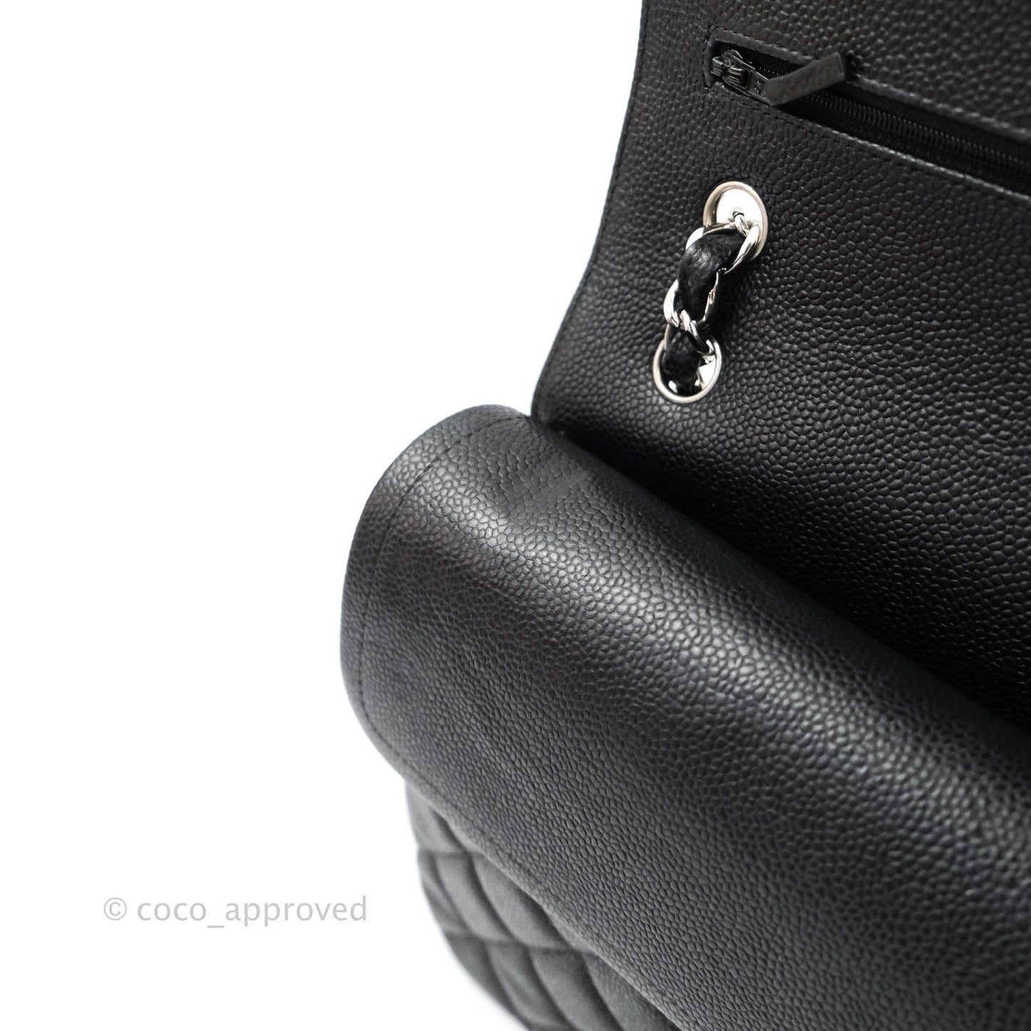 Chanel Jumbo Double Flap Black Caviar Silver Hardware⁣⁣