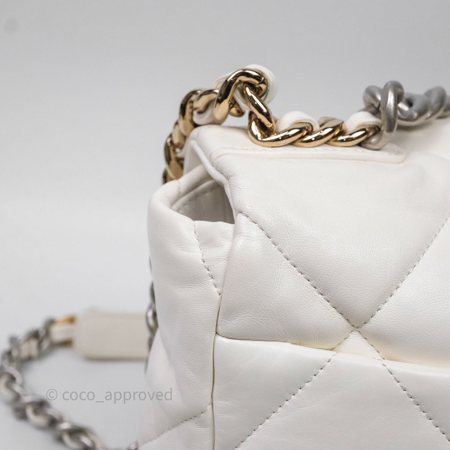 Chanel 19 Medium White Mixed Hardware