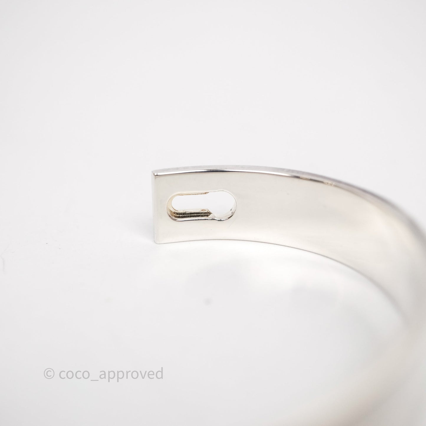 Hermes Collier de Chien Bracelet Sterling Silver Size SH