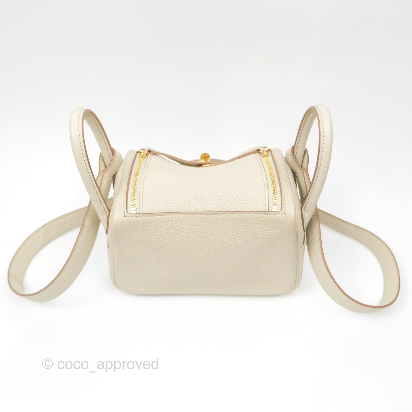 Hermès Mini Lindy 20 Beton Clemence Gold Hardware