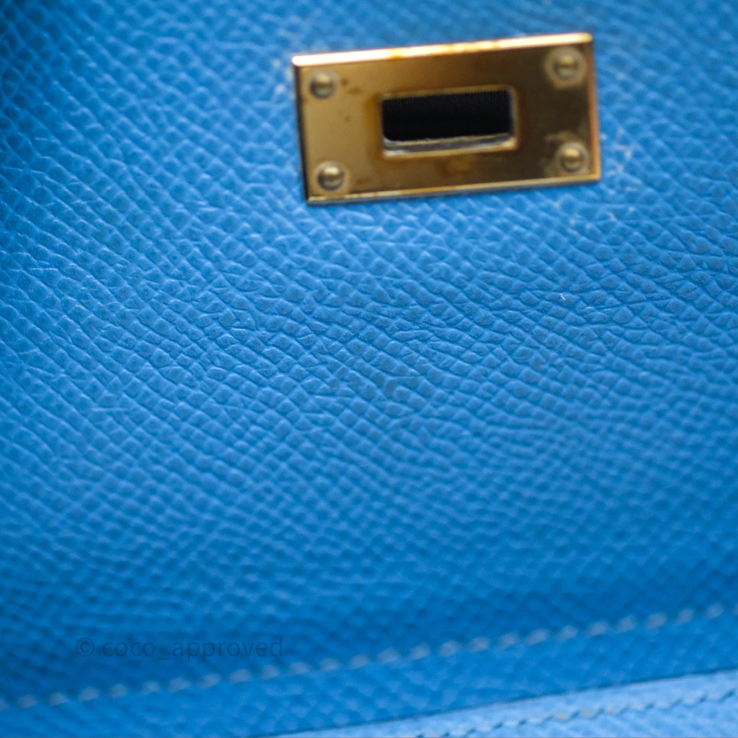 Hermès Kelly Depliant Wallet Blue Epsom Gold Hardware