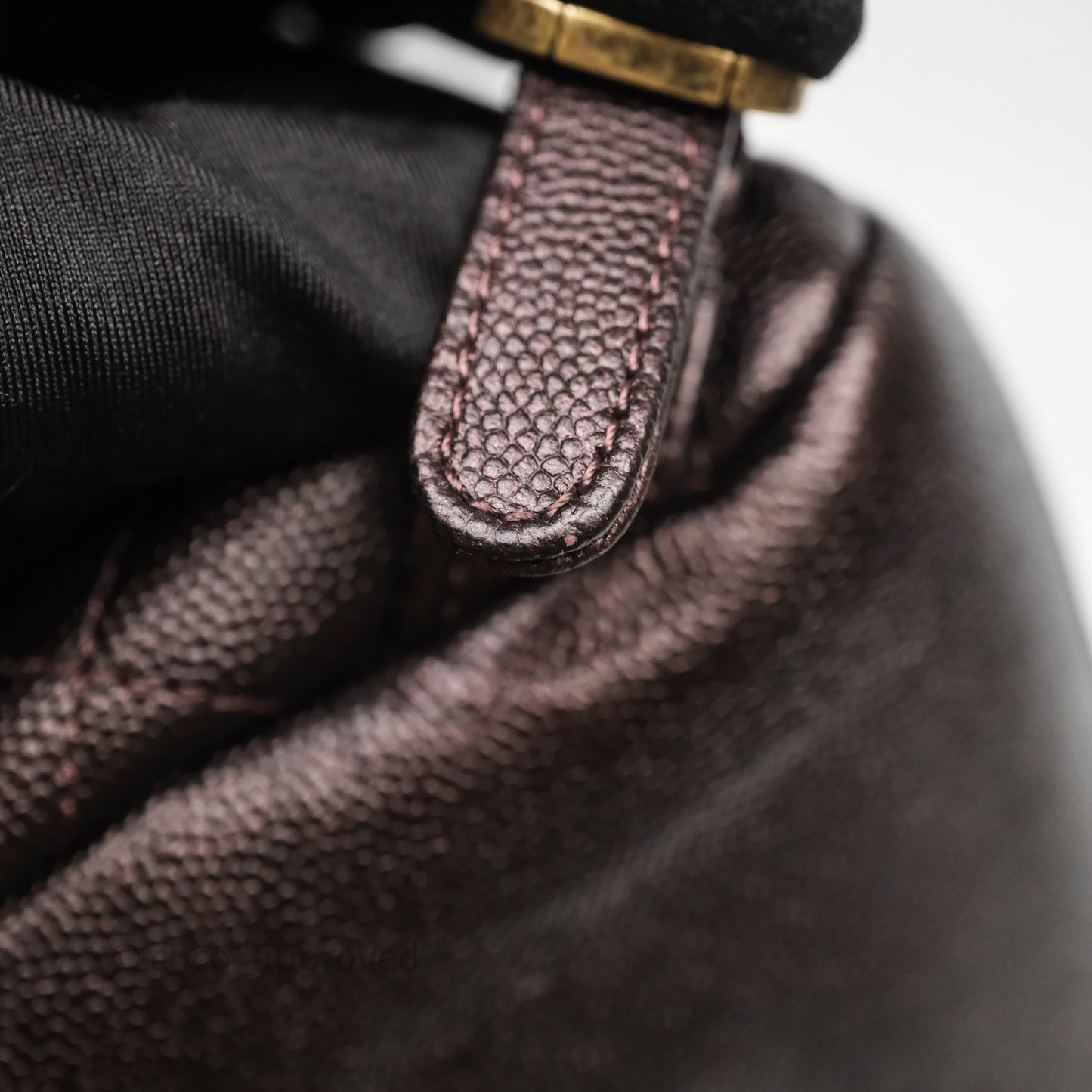 Chanel Quilted Filigree Backpack Purple Iridescent Burgundy Caviar Aged Gold Hardware