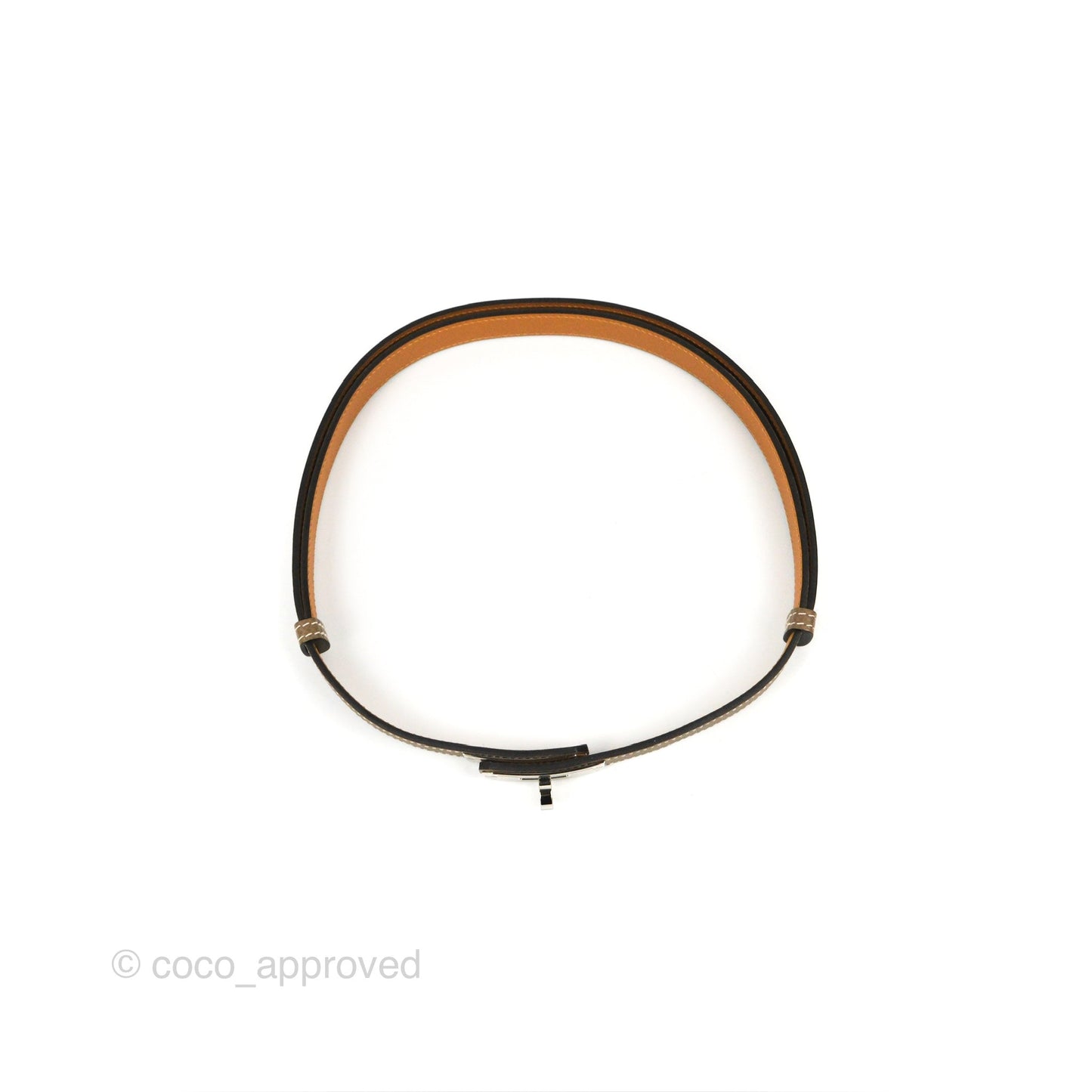 Hermès Kelly Buckle Belt Etoupe Epsom Palladium Hardware