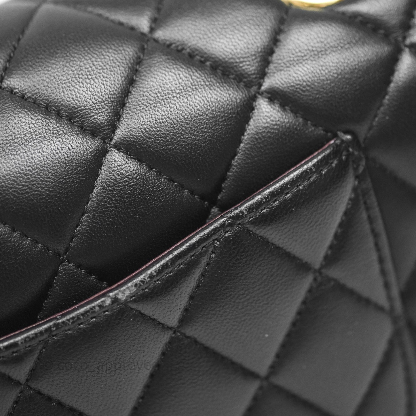 Chanel Classic M/L Medium Flap Quilted Black Lambskin Gold Hardware