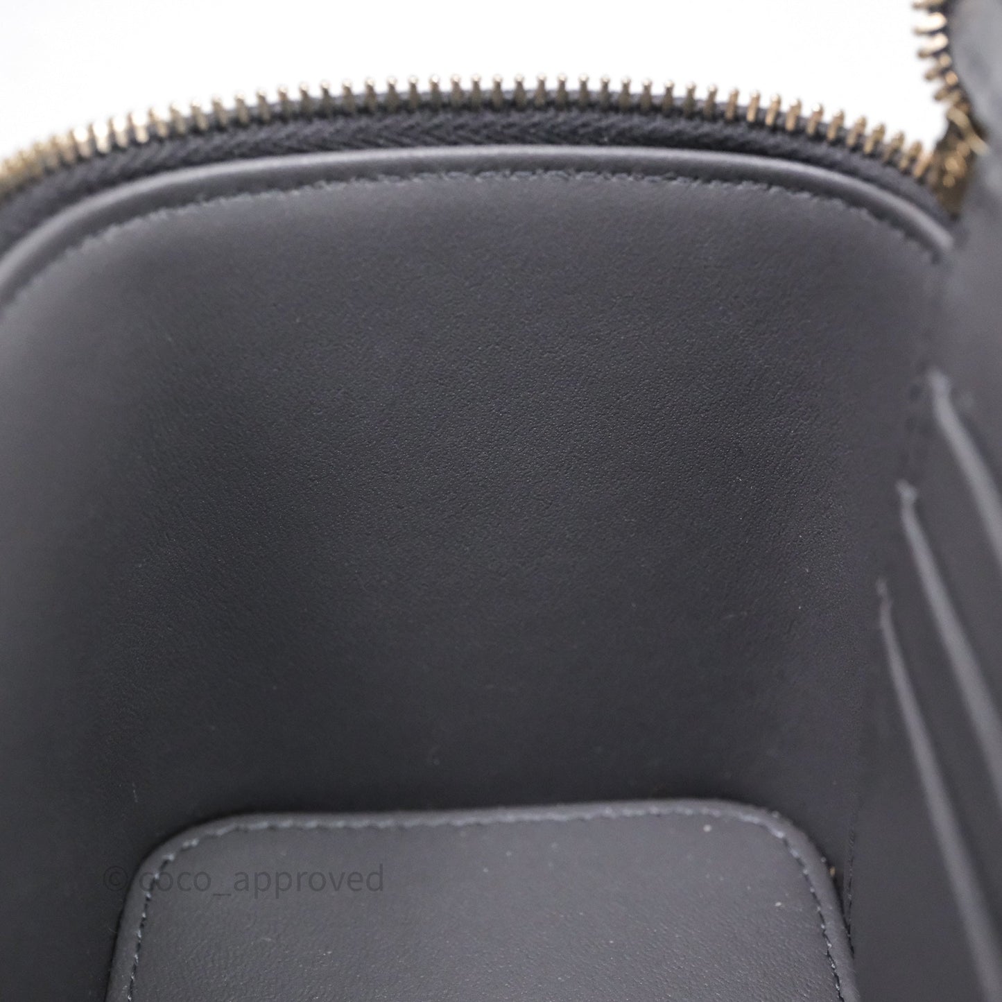 Chanel Vanity Rectangular Top Handle Grey Lambskin Gold Hardware