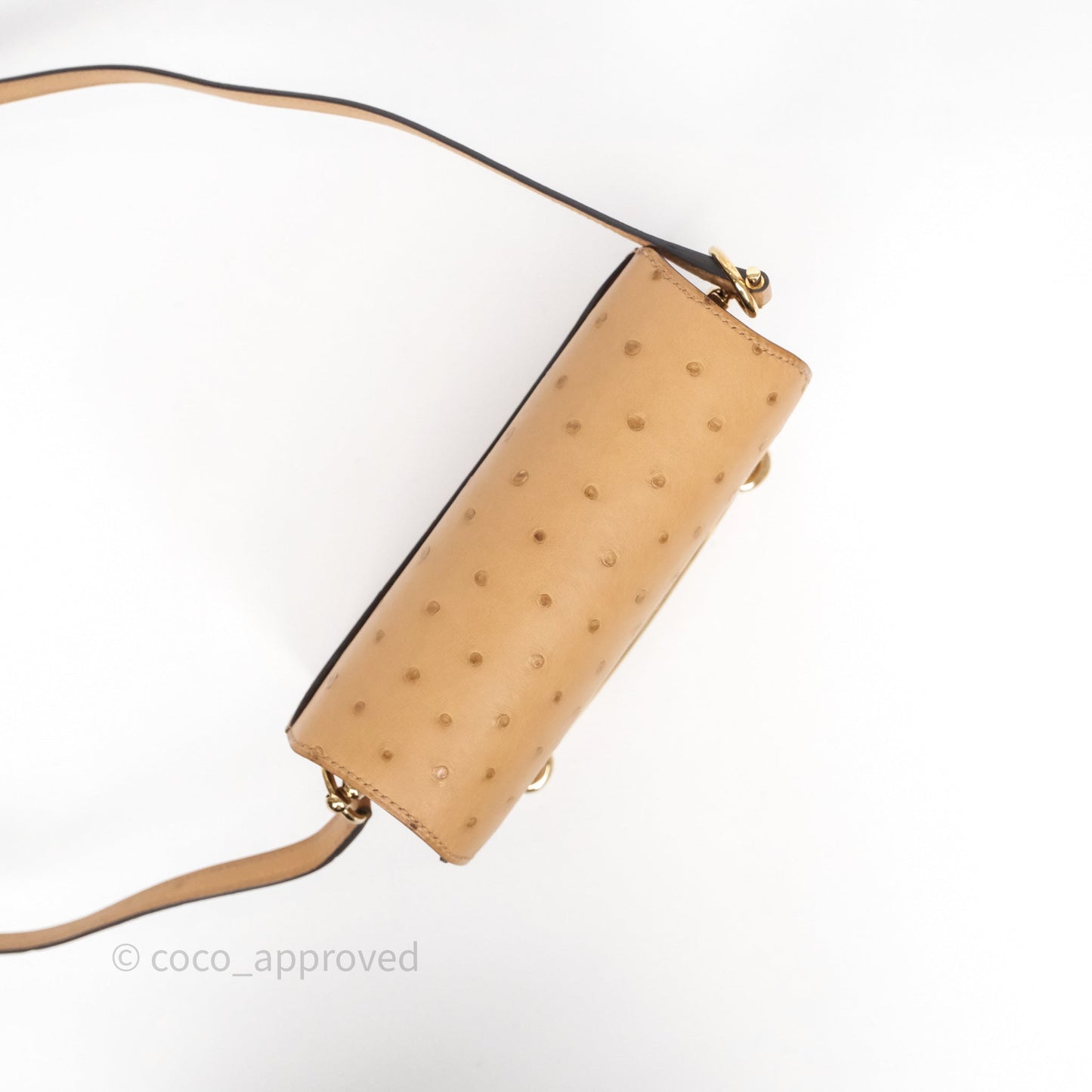 Hermès Roulis Mini 18 Chai 0M Ostich Gold Hardware