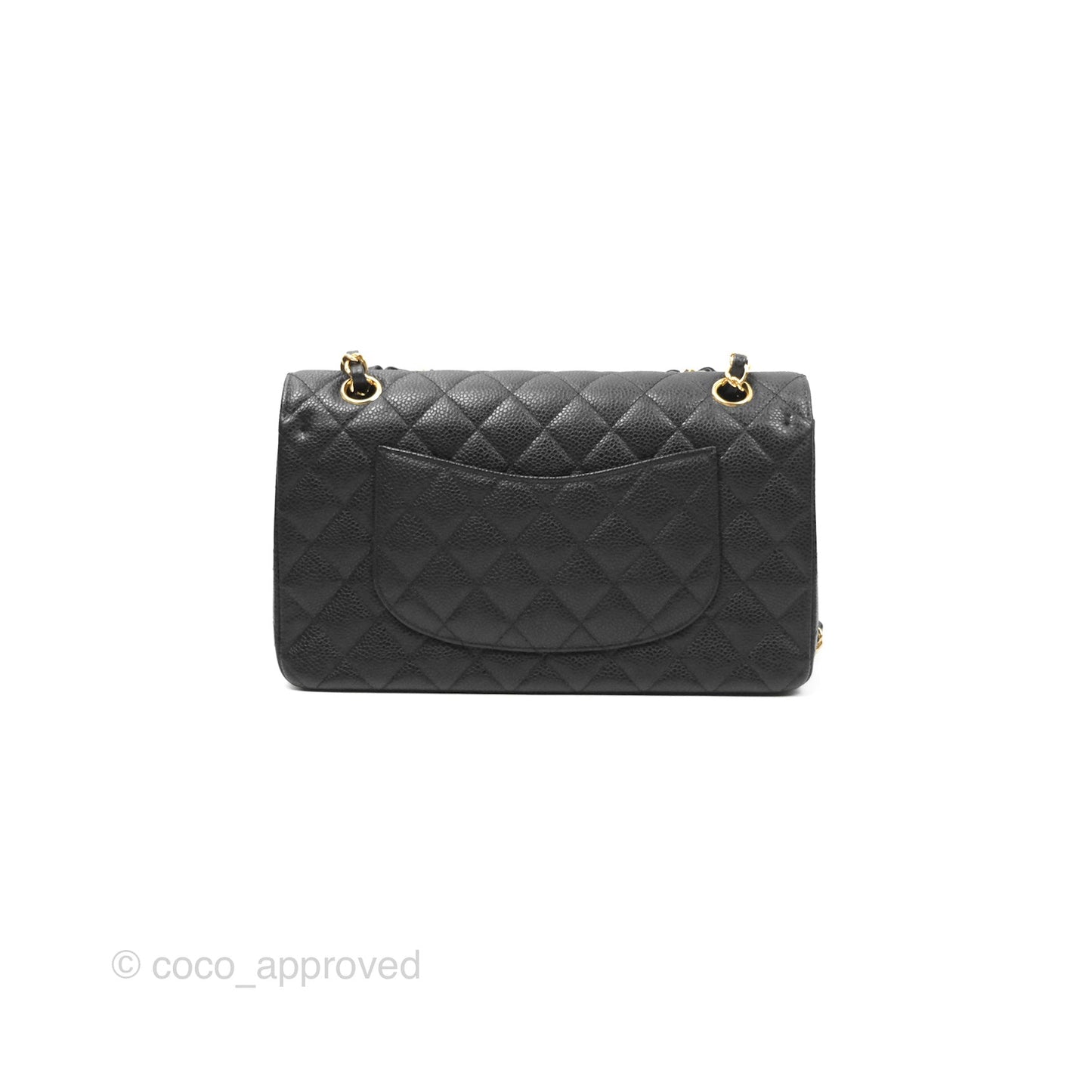 Chanel Classic M/L Medium Flap Quilted Black Caviar Gold Hardware