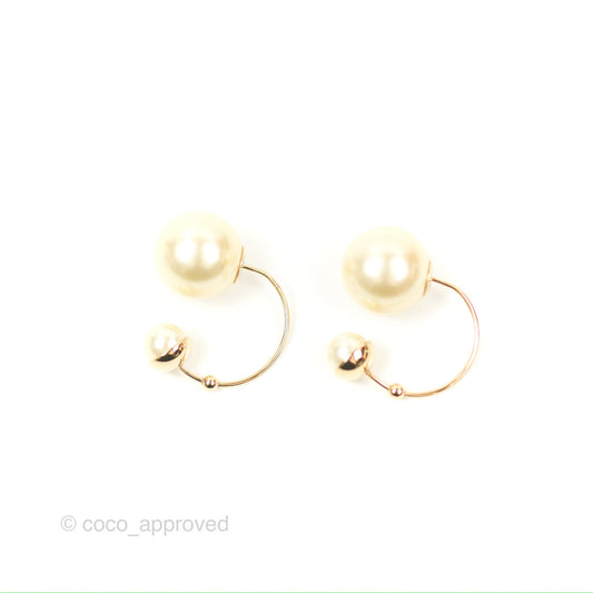 Dior Pearl Earrings Gold Tone