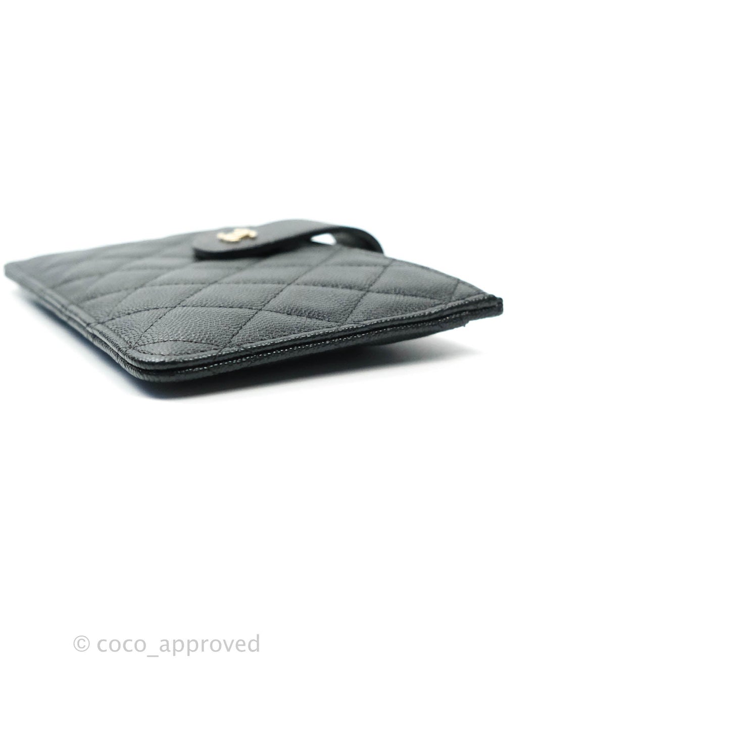 Chanel Classic Wallet Pouch Caviar Black Gold Hardware