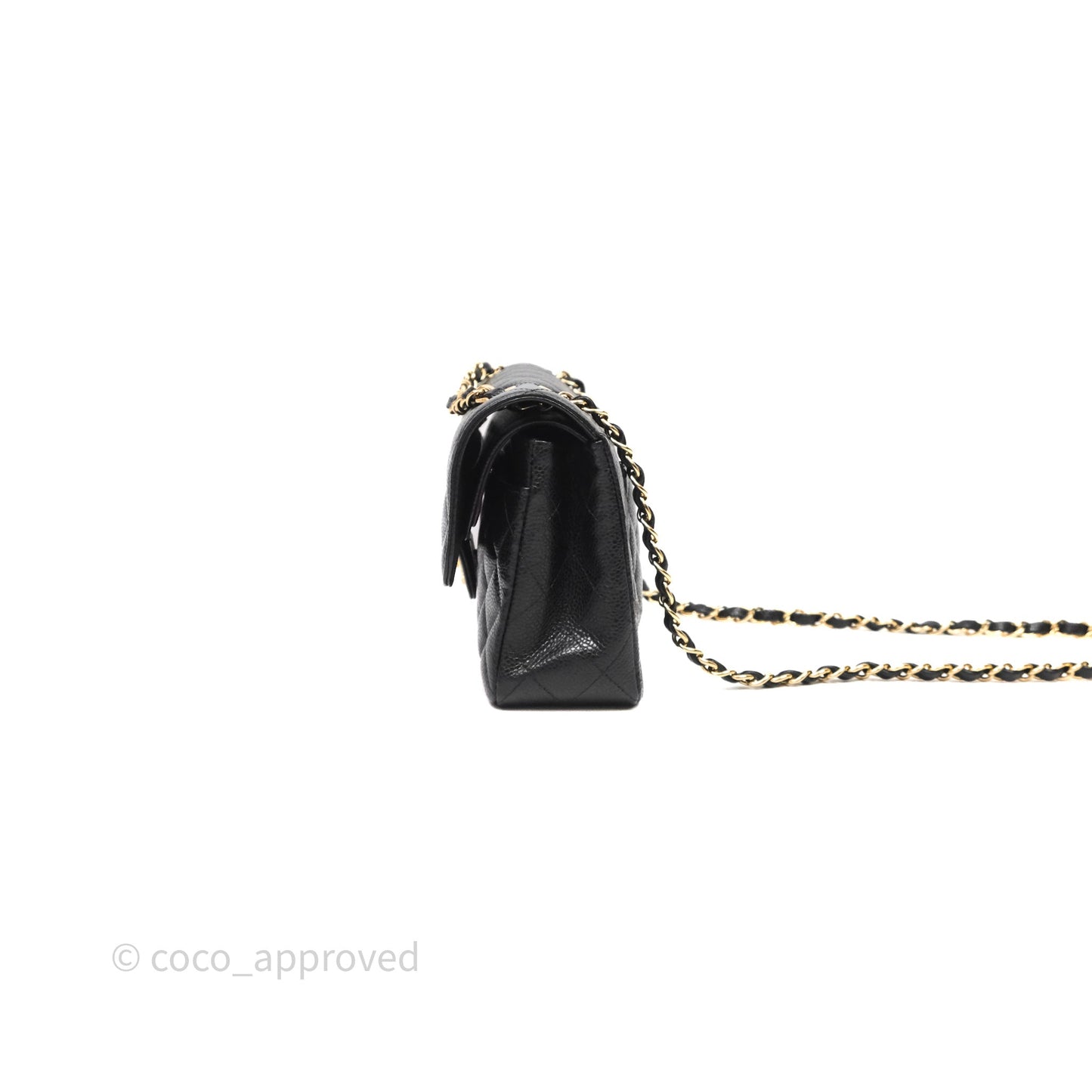 Chanel Small Classic Flap Quilted Black Caviar Gold Hardware