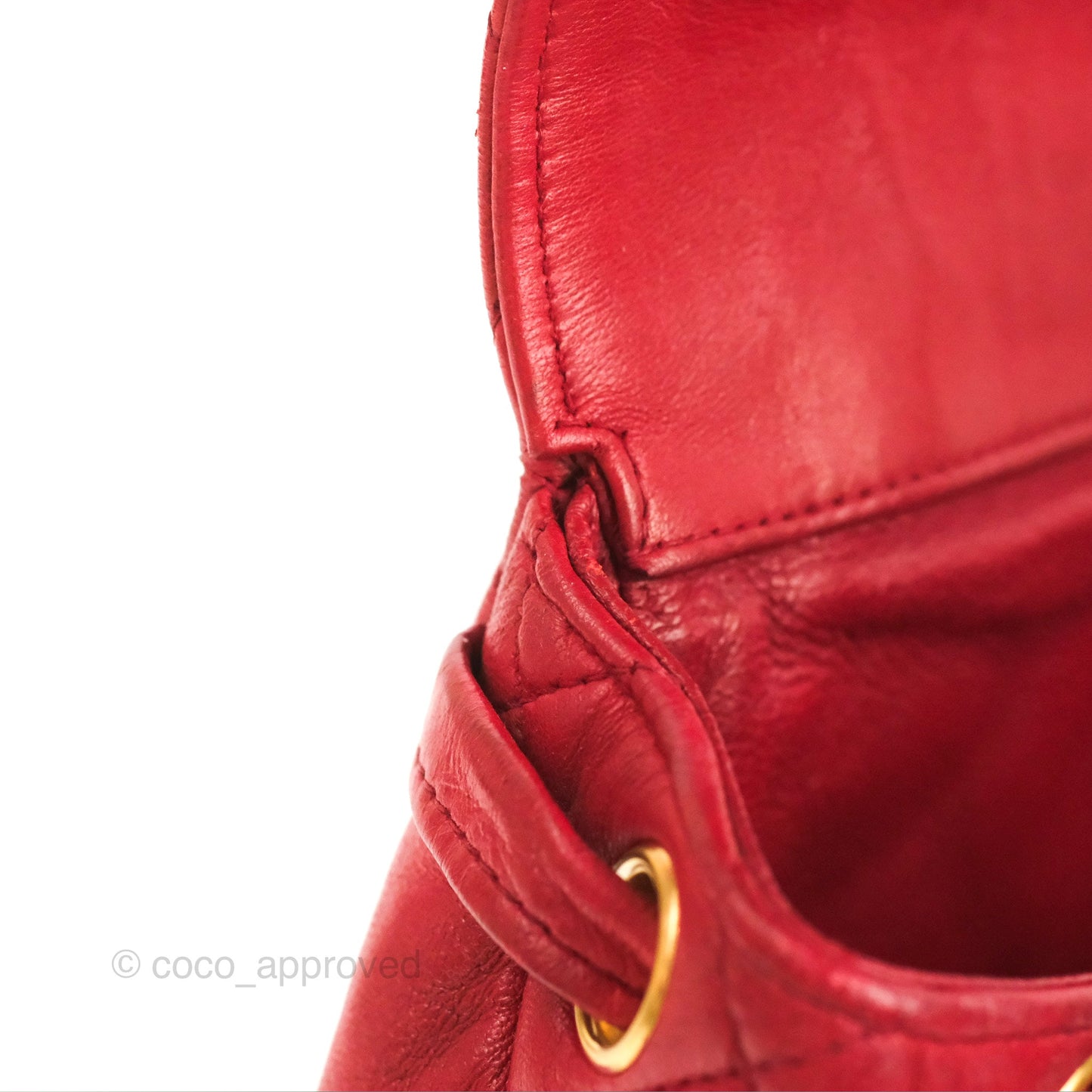 Chanel Vintage CC Duma Backpack Red Lambskin 24K Gold Hardware