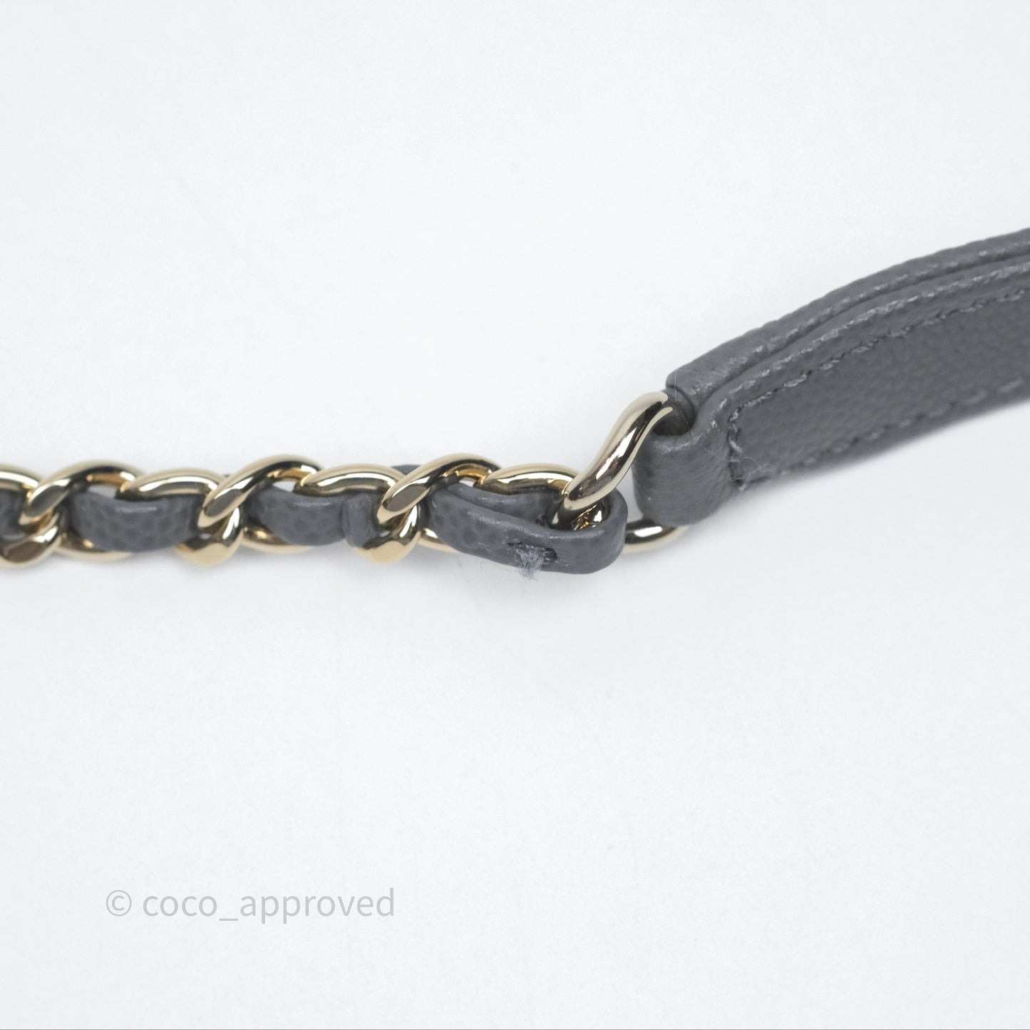 Chanel Small Coco Handle Quilted Grey Caviar Gold Hardware 23K