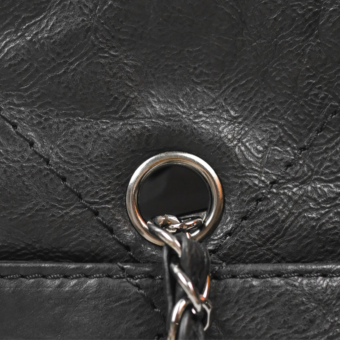 Chanel Large Hamptons Shopping Tote Black Washed Calfskin