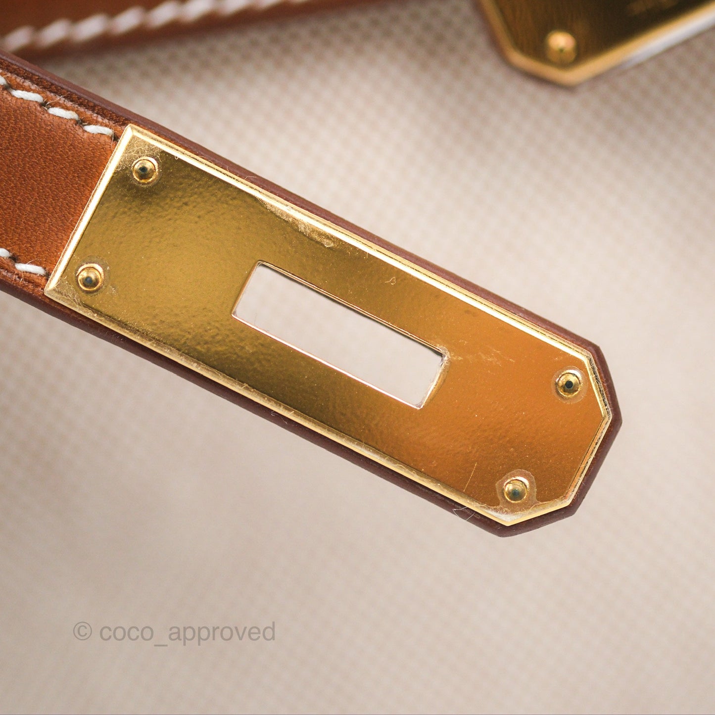 Hermès Kelly Depeches 25 Pouch Ecru-beige 14 Toile H/ Fauve 34 Barenia Gold Hardware