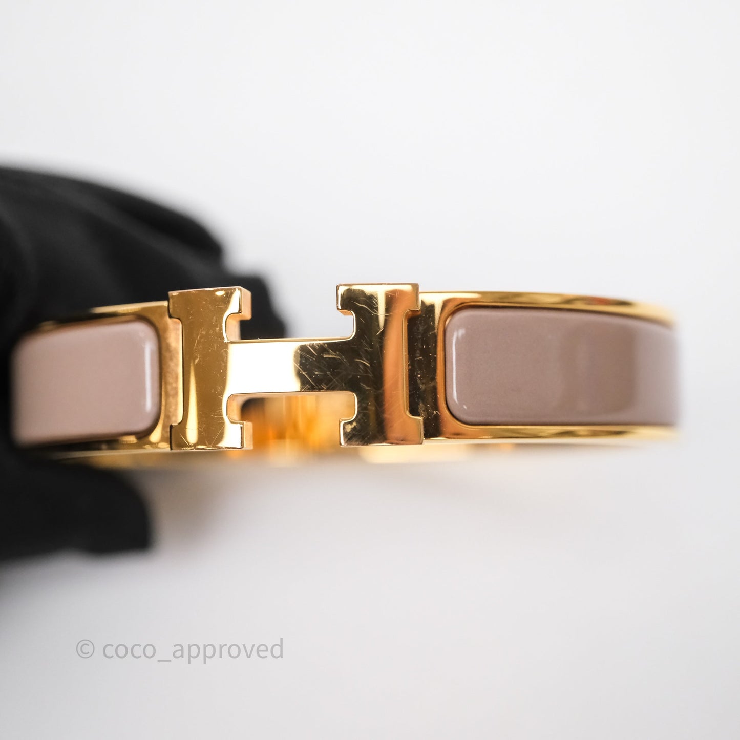 Hermès Clic H Bracelet Marron Glace Gold Hardware