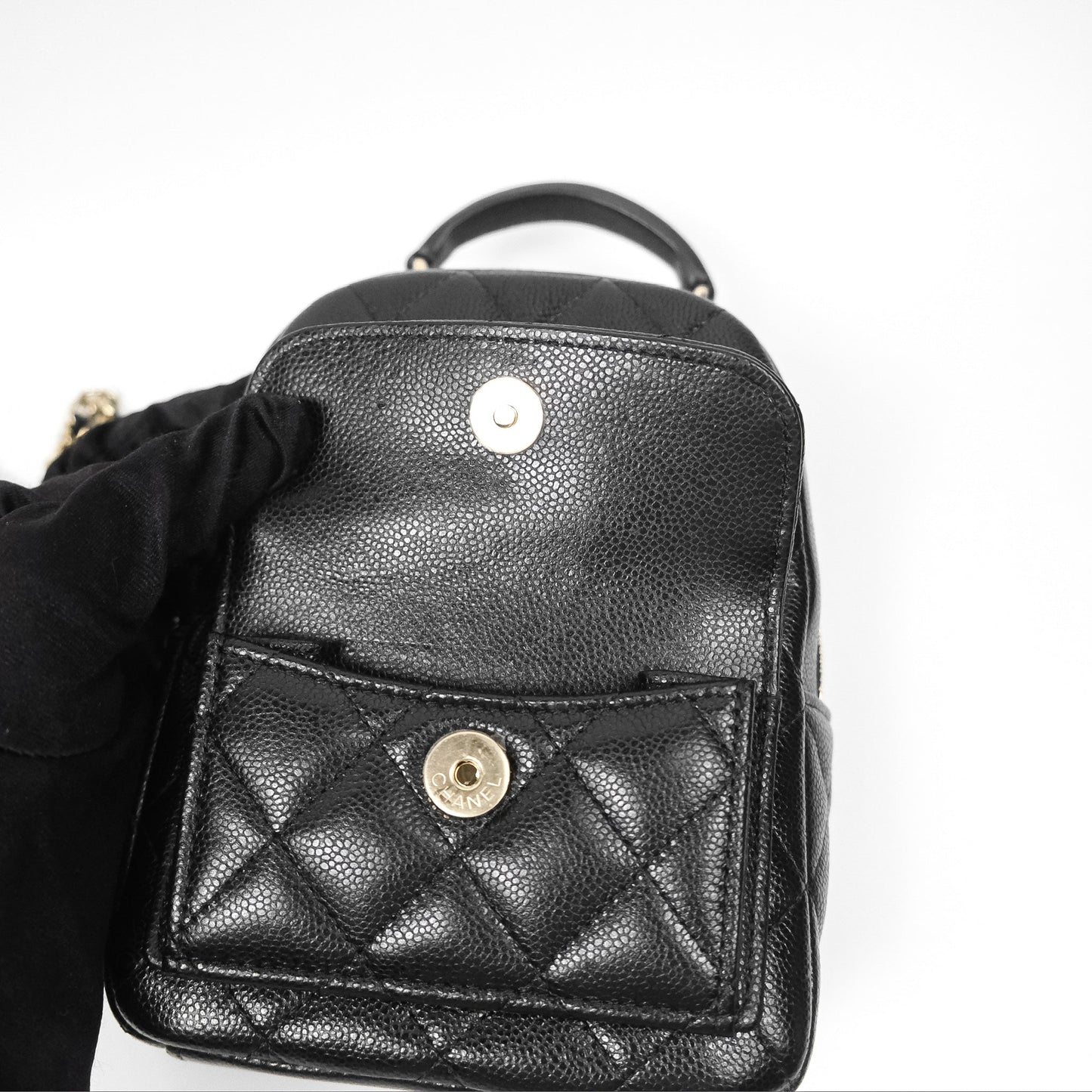 Chanel Classic Mini Backpack Black Caviar Gold Hardware
