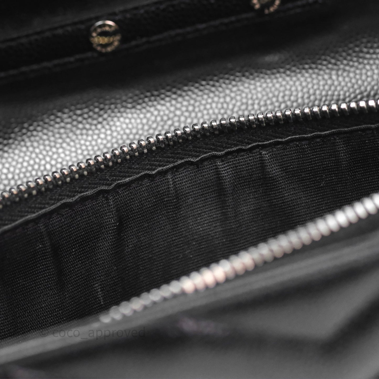 Saint Laurent Wallet on Chain WOC Black Grained Leather Sliver Hardware
