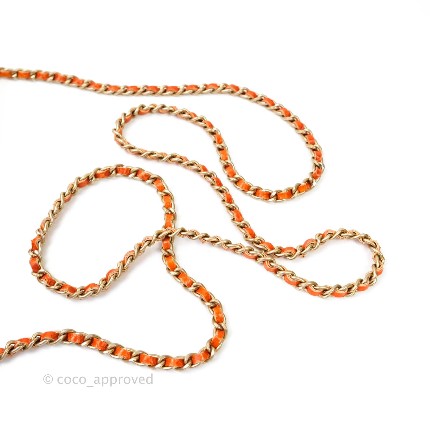 Chanel Wallet on Chain WOC Orange Python Aged Gold Hardware