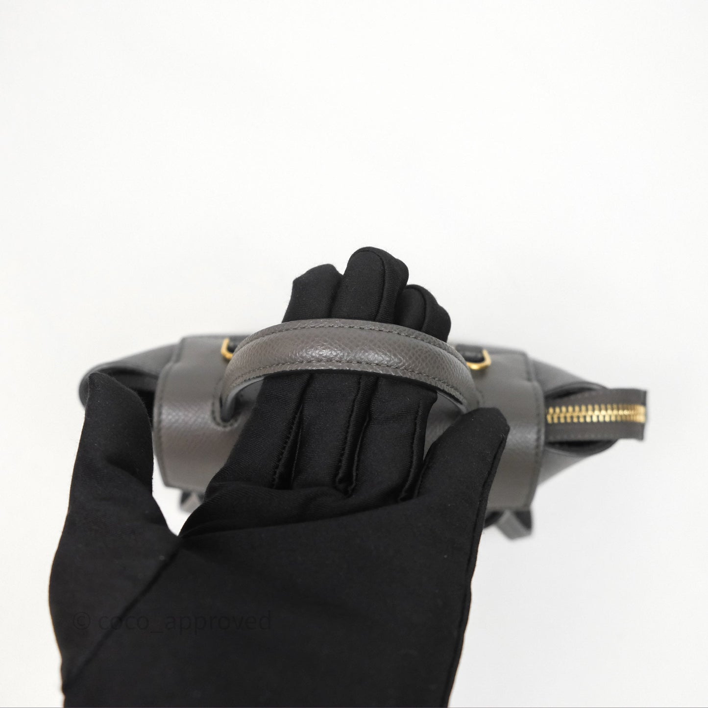 Celine Pico Belt Bag Grey Grained Calfskin Gold Hardware