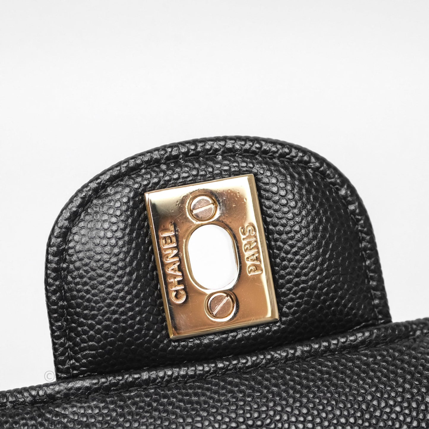 Chanel Mini Rectangular Chevron Black Caviar Gold Hardware
