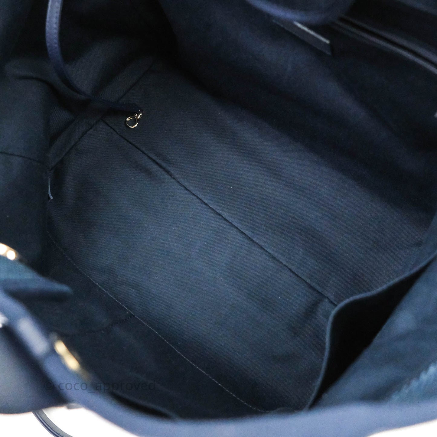 Chanel Canvas Large Deauville Tote Navy Blue