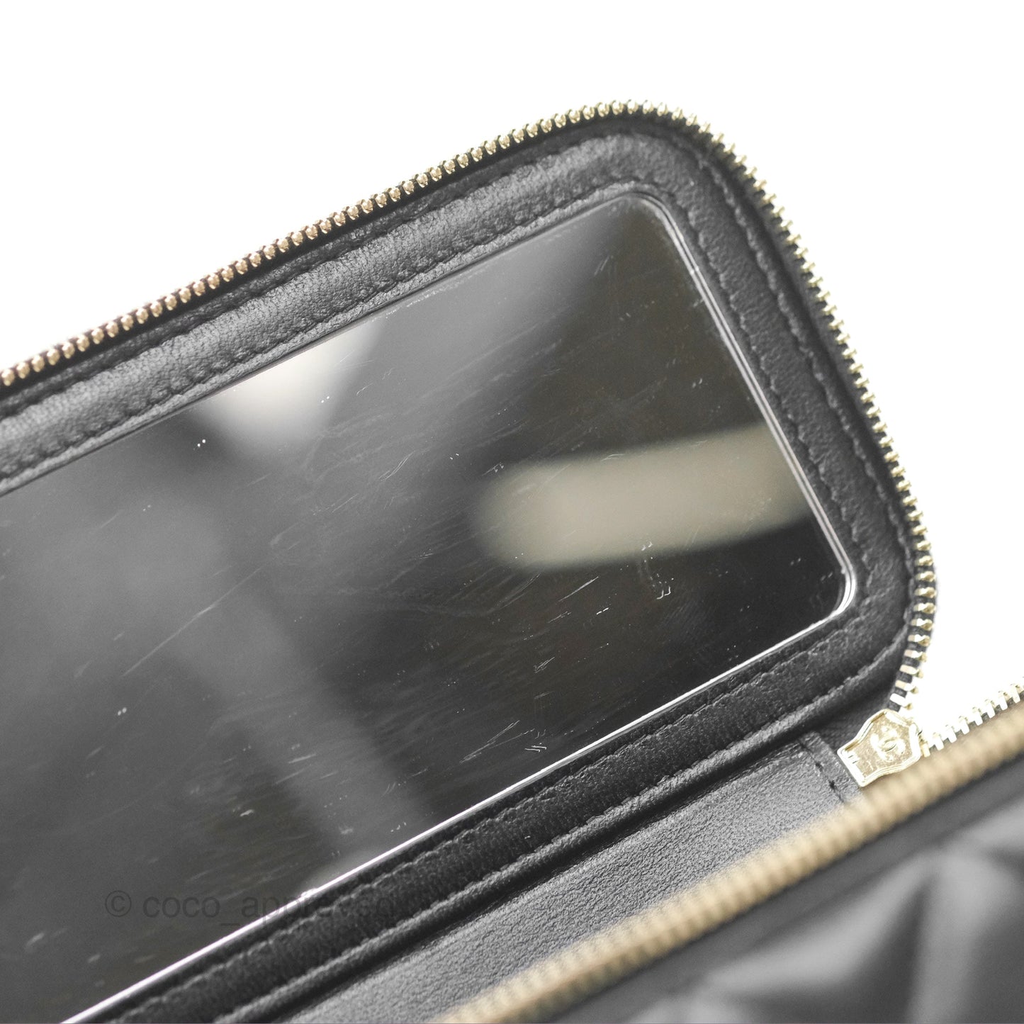 Chanel Vanity Rectangular Top Handle Black Lambskin Gold Hardware