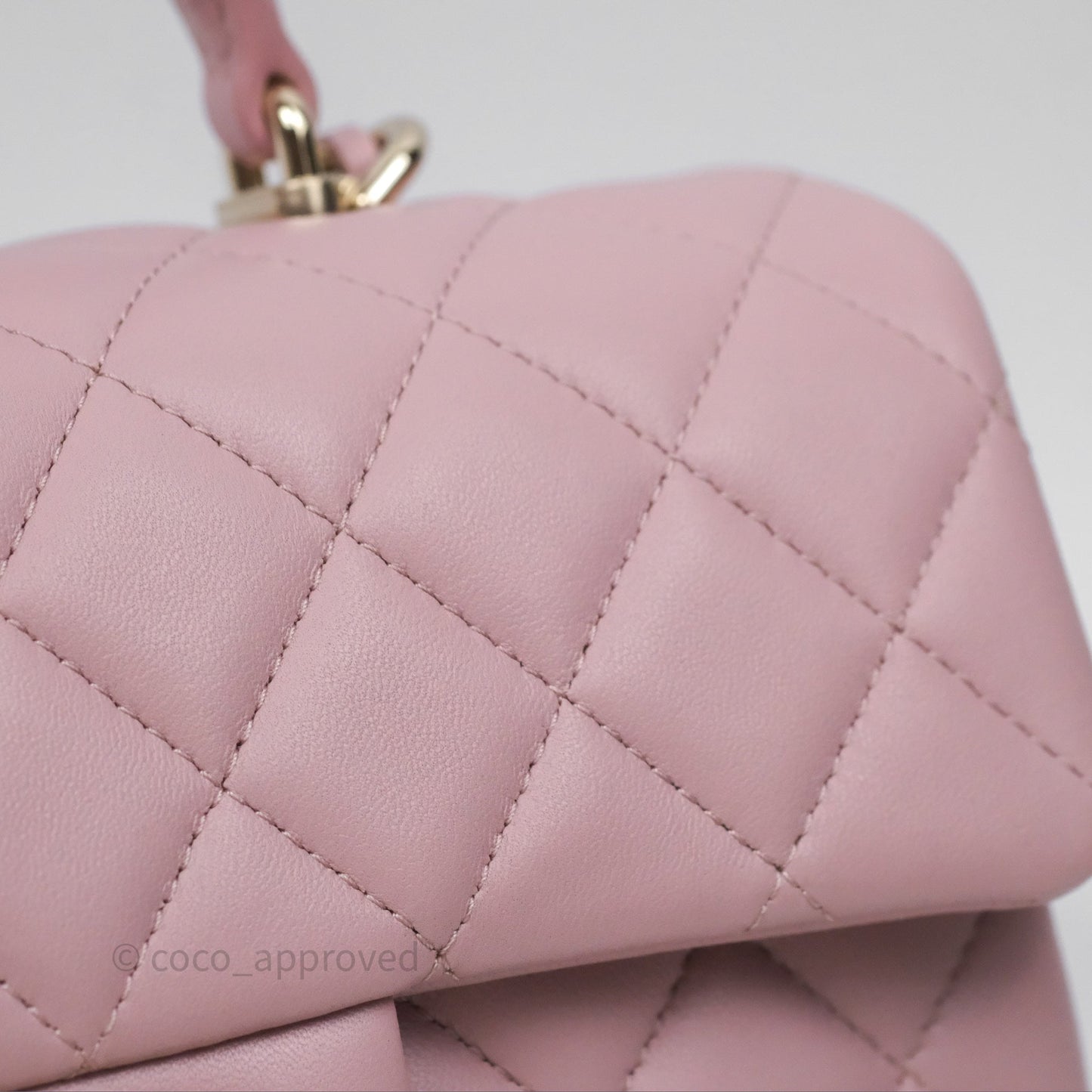 Chanel Top Handle Mini Rectangular Flap Lilac Pink Lambskin Gold Hardware