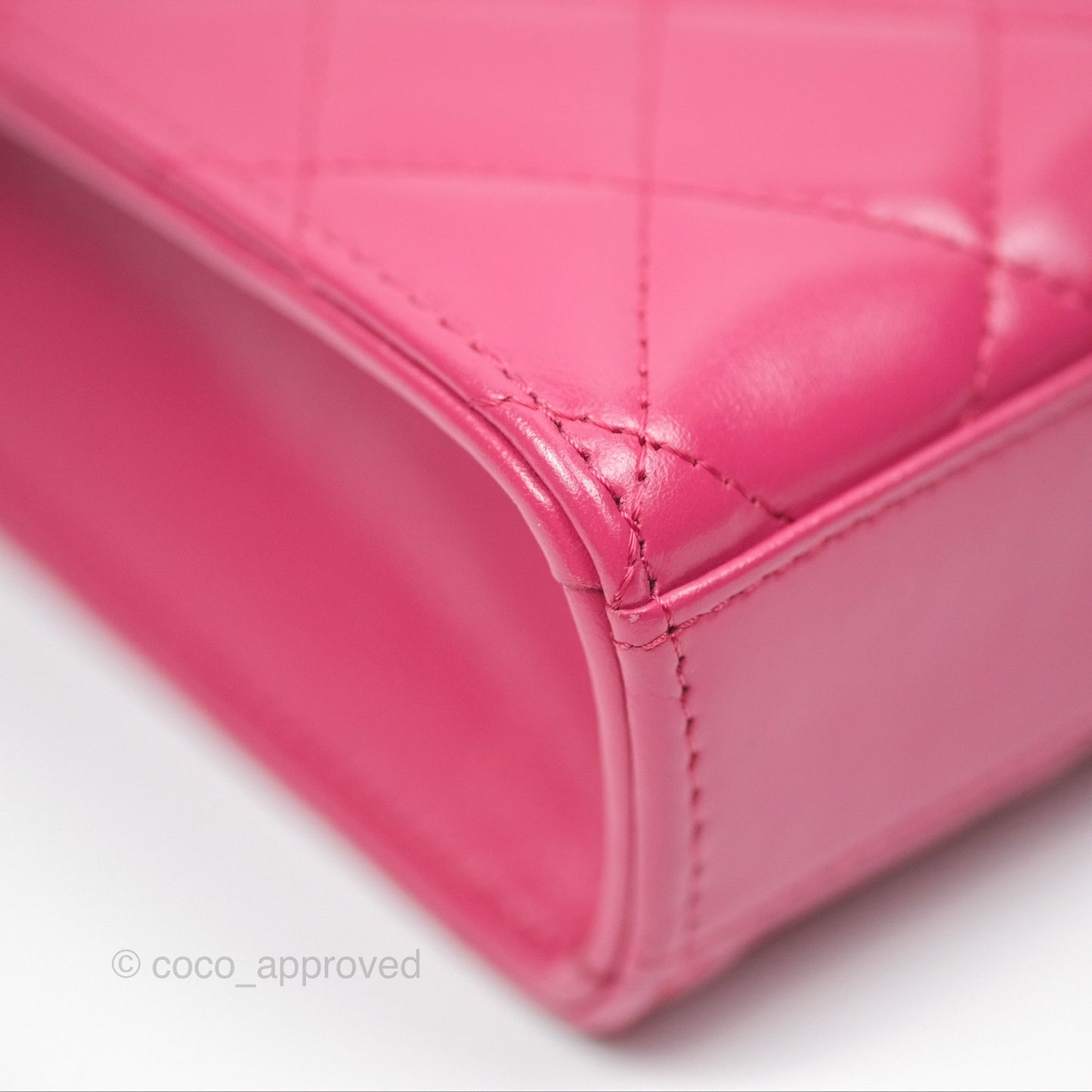 Chanel Quilted Perfect Fit Dark Pink Phone Holder Aged Gold Hardware