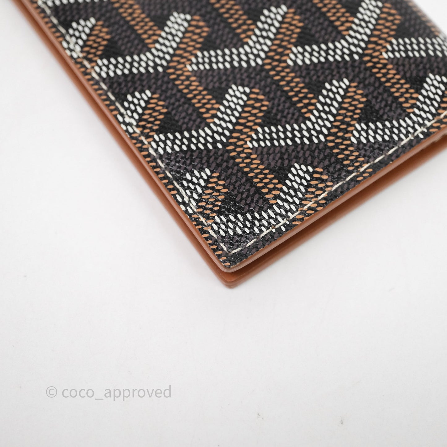 Goyard Saint Pierre Card Wallet Black/ Tan Goyardine