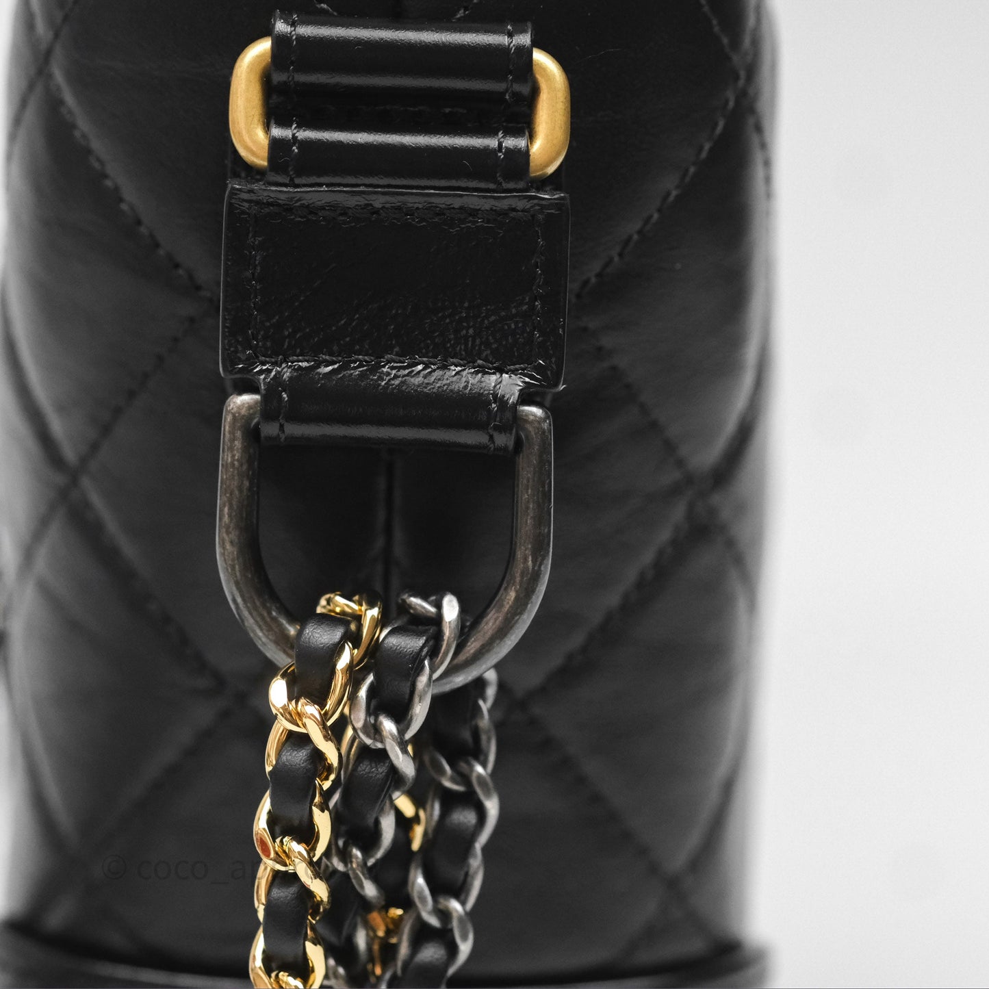 Chanel New Medium Gabrielle Hobo Quilted Black Aged Calfskin