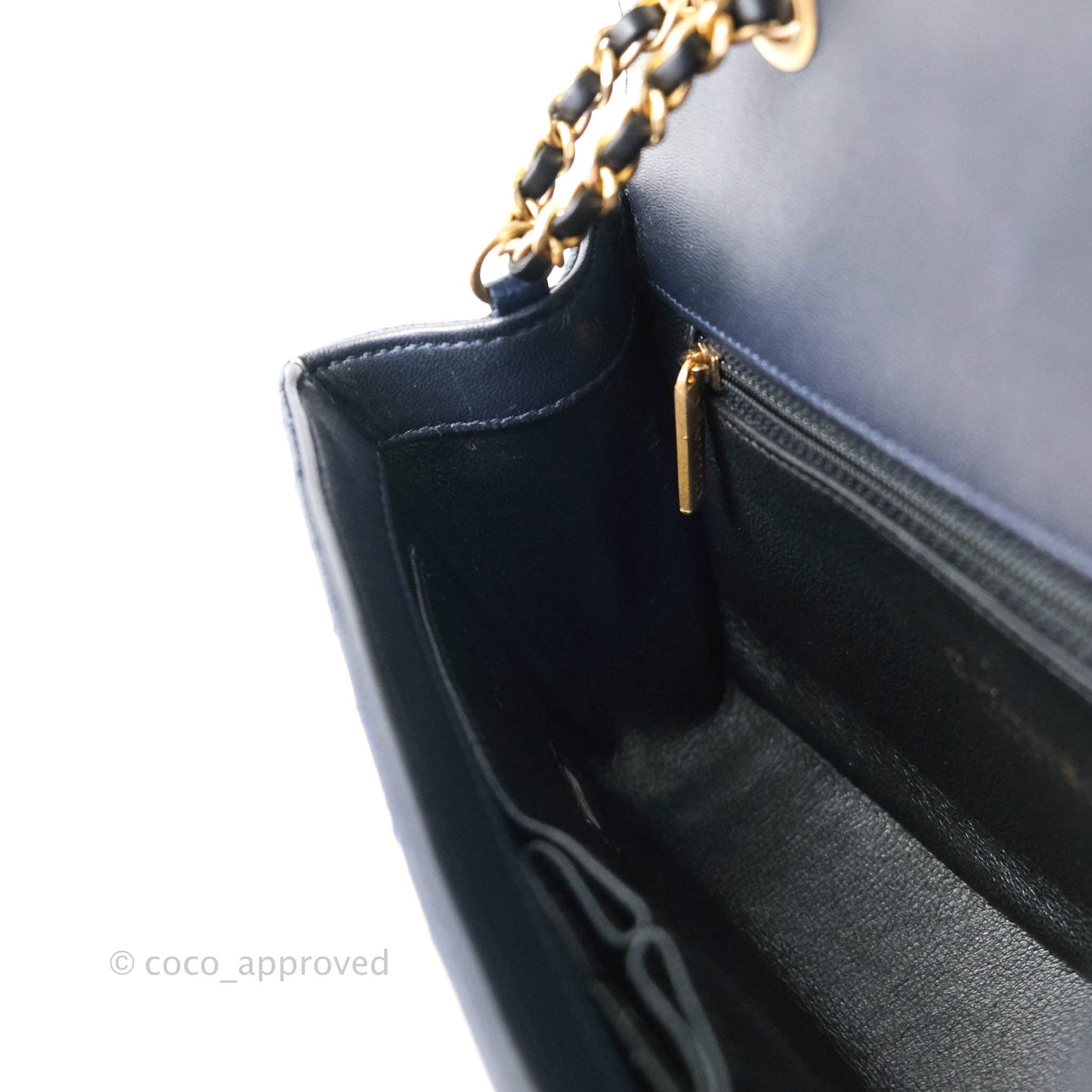 Chanel Quilted Small CC Filigree Flap Navy Caviar