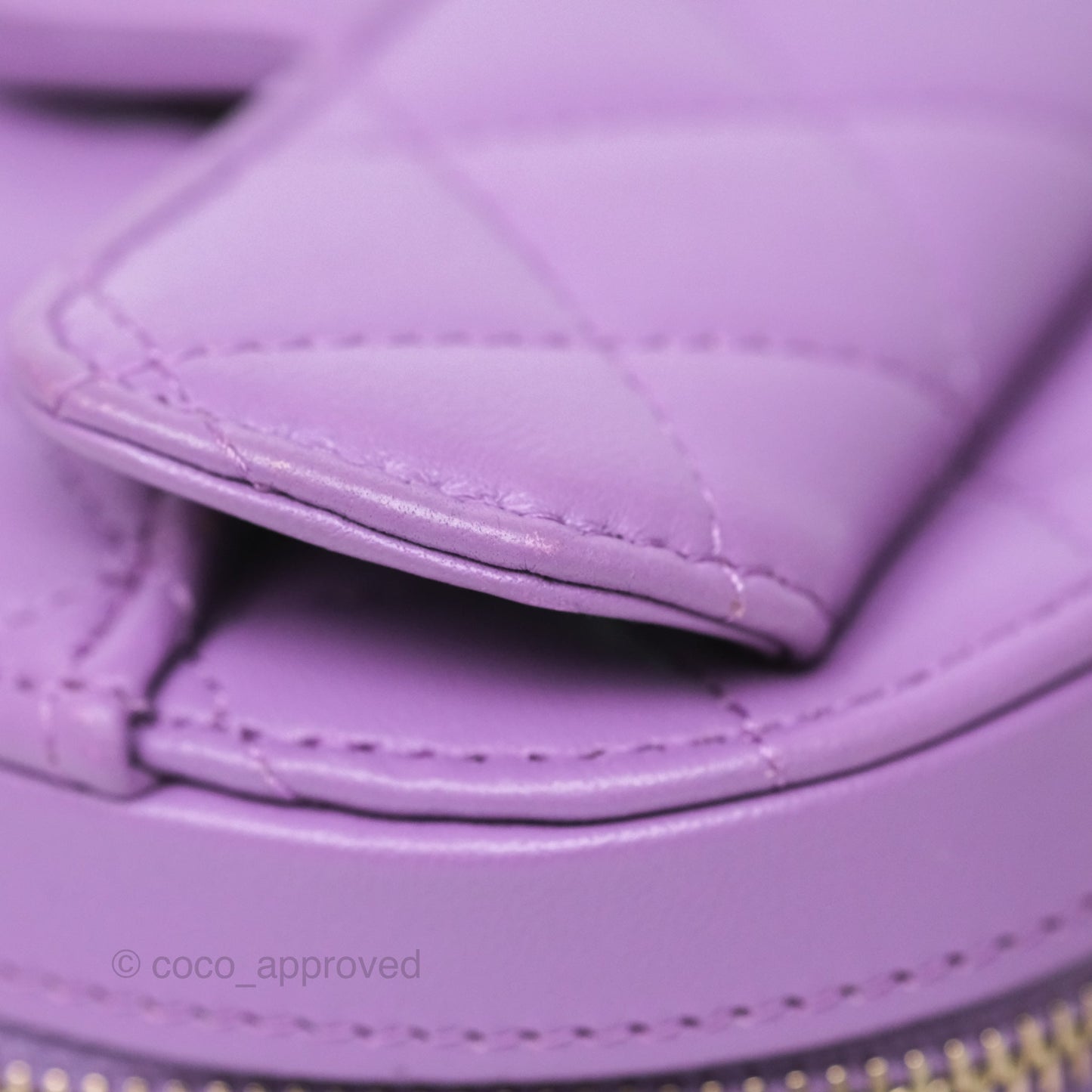 Chanel Small Heart Bag Purple Lambskin Gold Hardware 22S