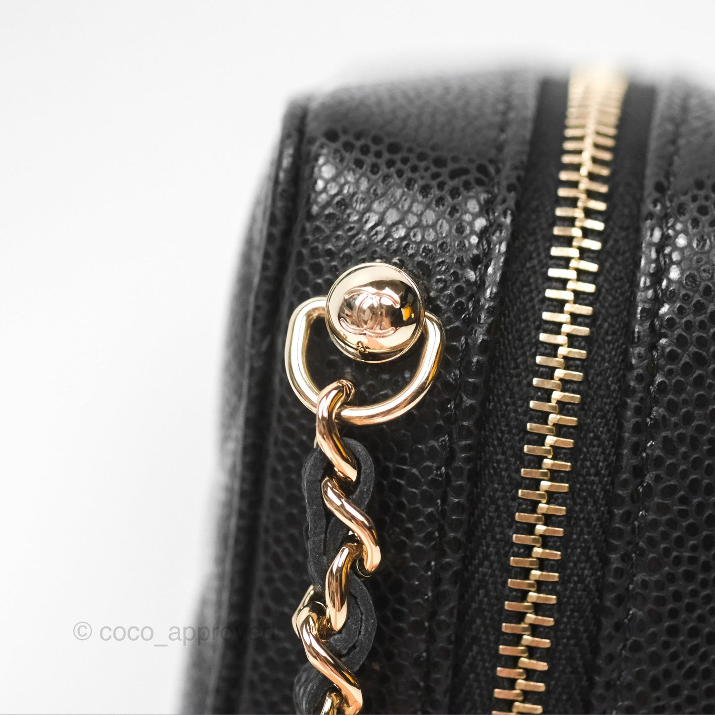 Chanel Mini Clutch With Chain Black Caviar Gold Hardware