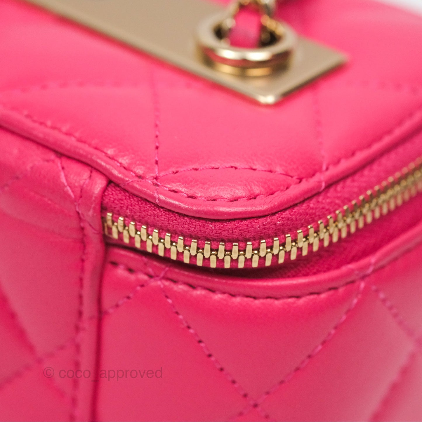 Chanel Trendy CC Vanity With Chain Dark Pink Lambskin Gold Hardware
