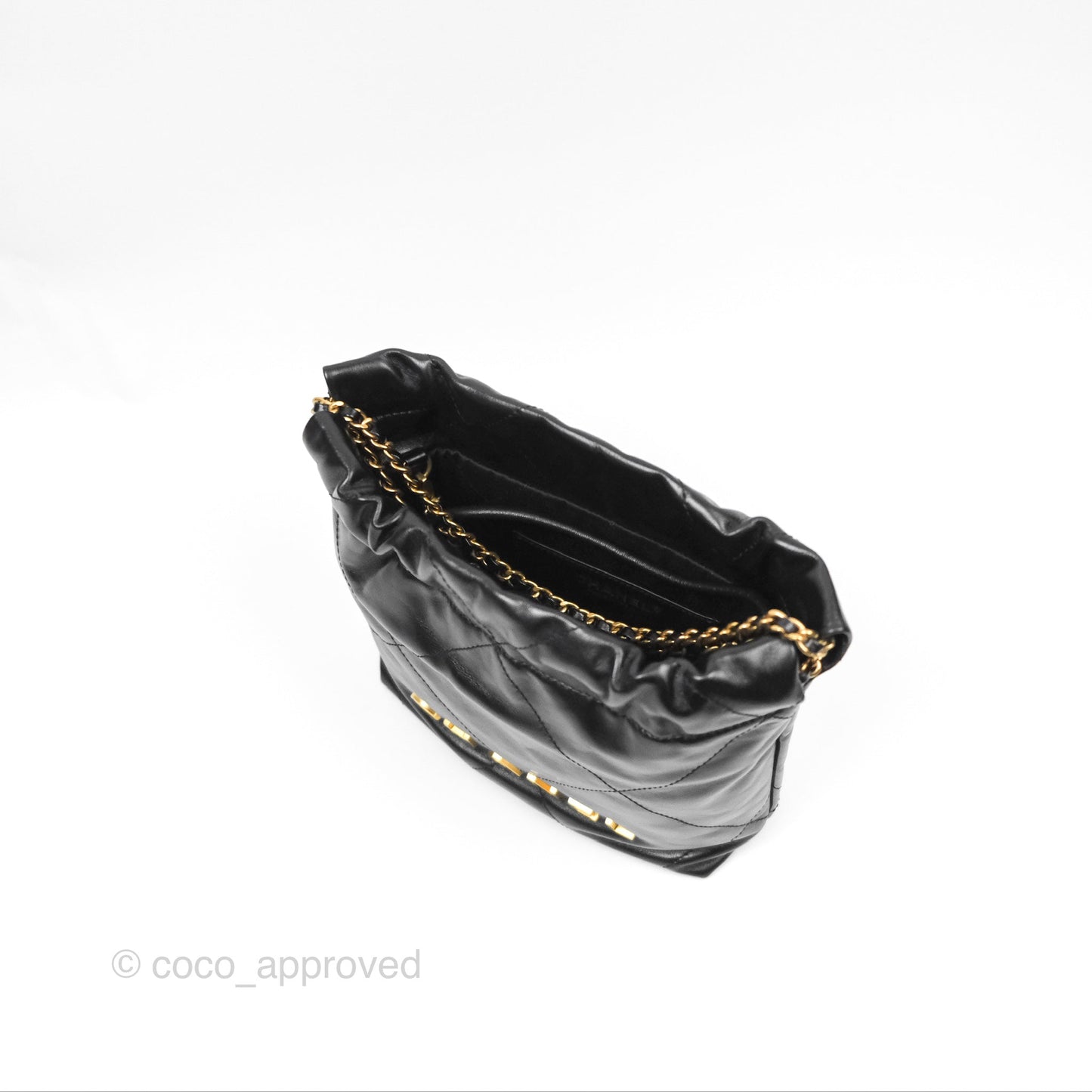 Chanel 22 Mini Bag Black Crumpled Calfskin