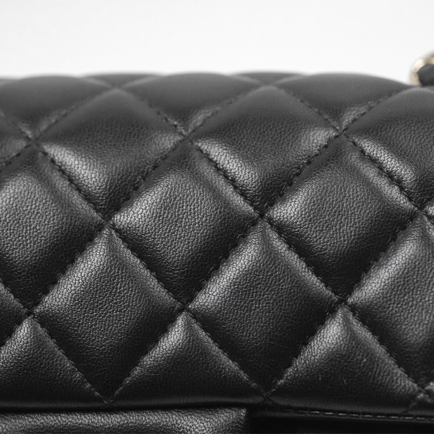 Chanel Quilted Mini Rectangular Flap Black Lambskin Gold Hardware