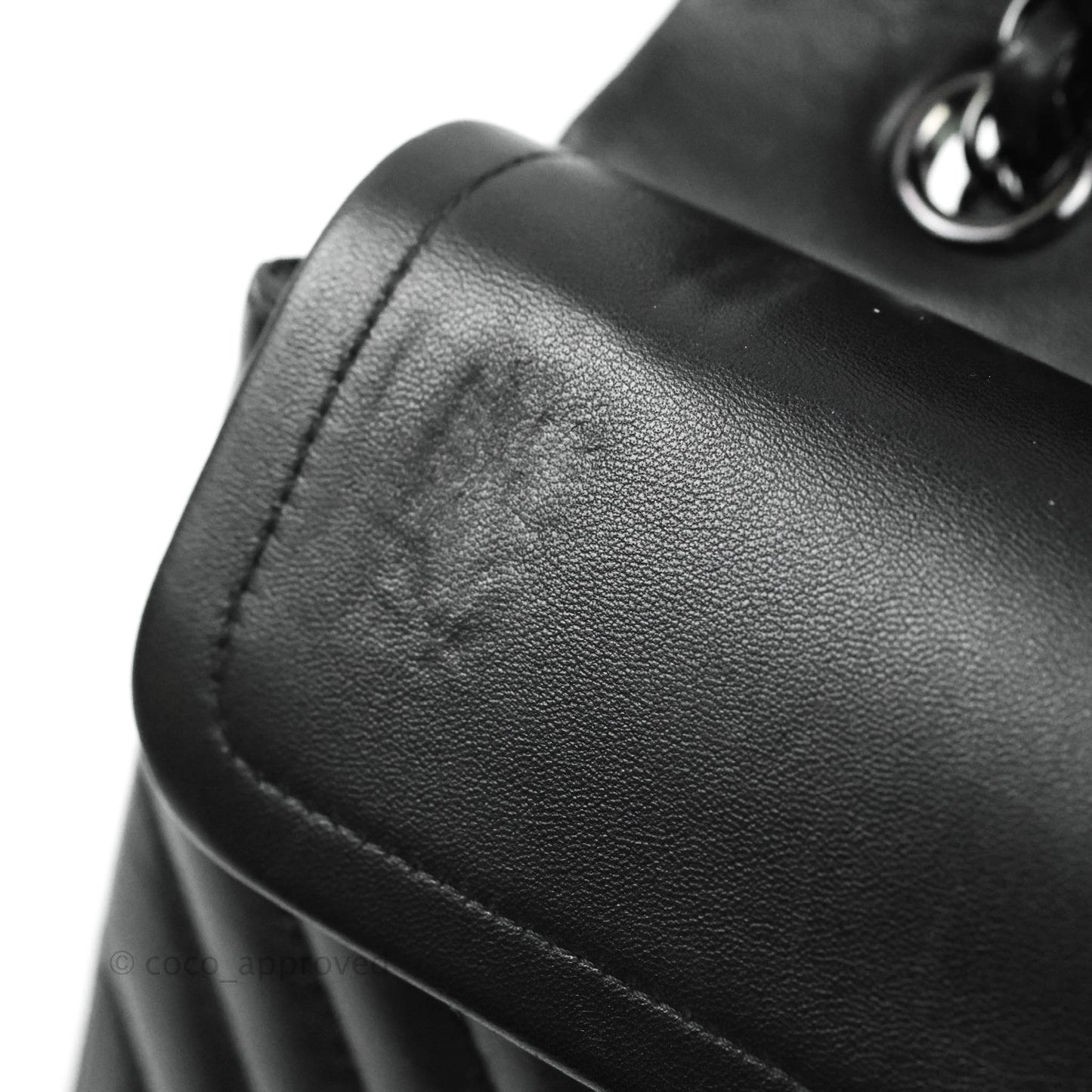 Chanel Classic Chevron M/L Medium Double Flap So Black Lambskin