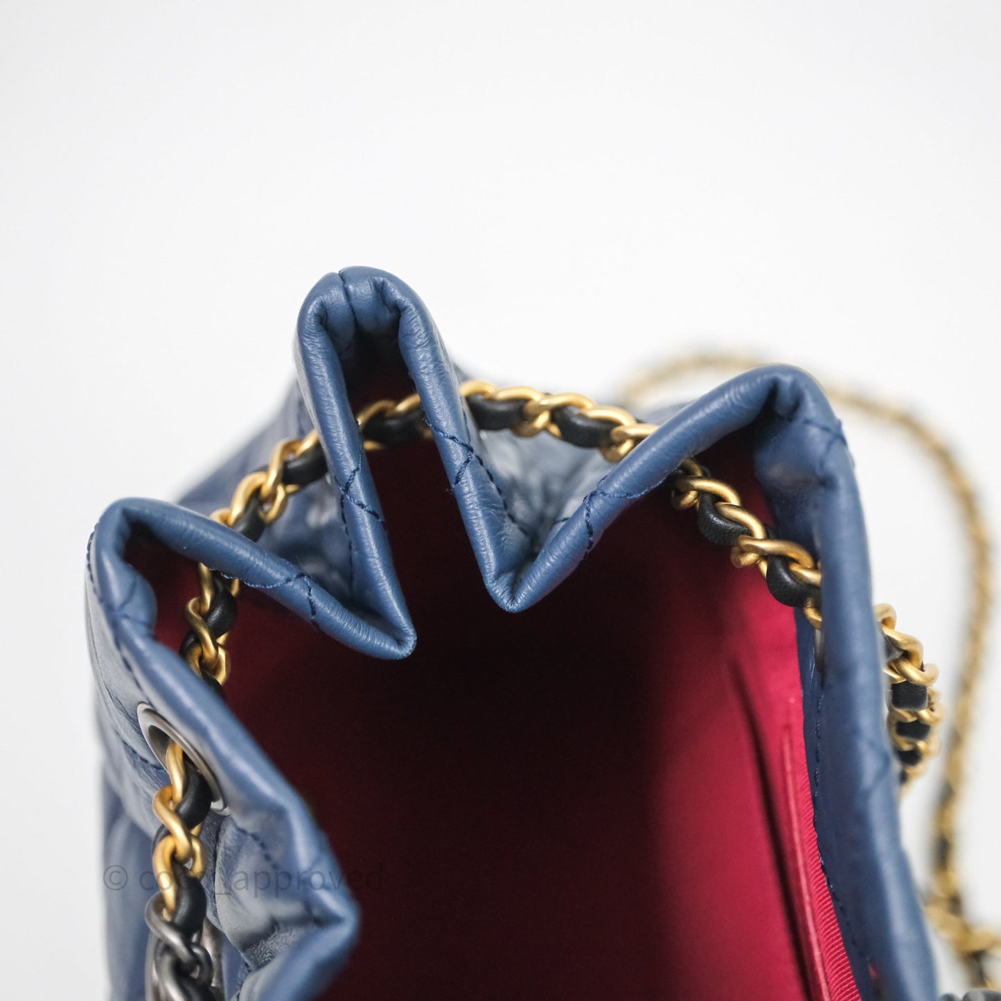 Chanel Small Gabrielle Backpack Quilted Navy Black Aged Calfskin