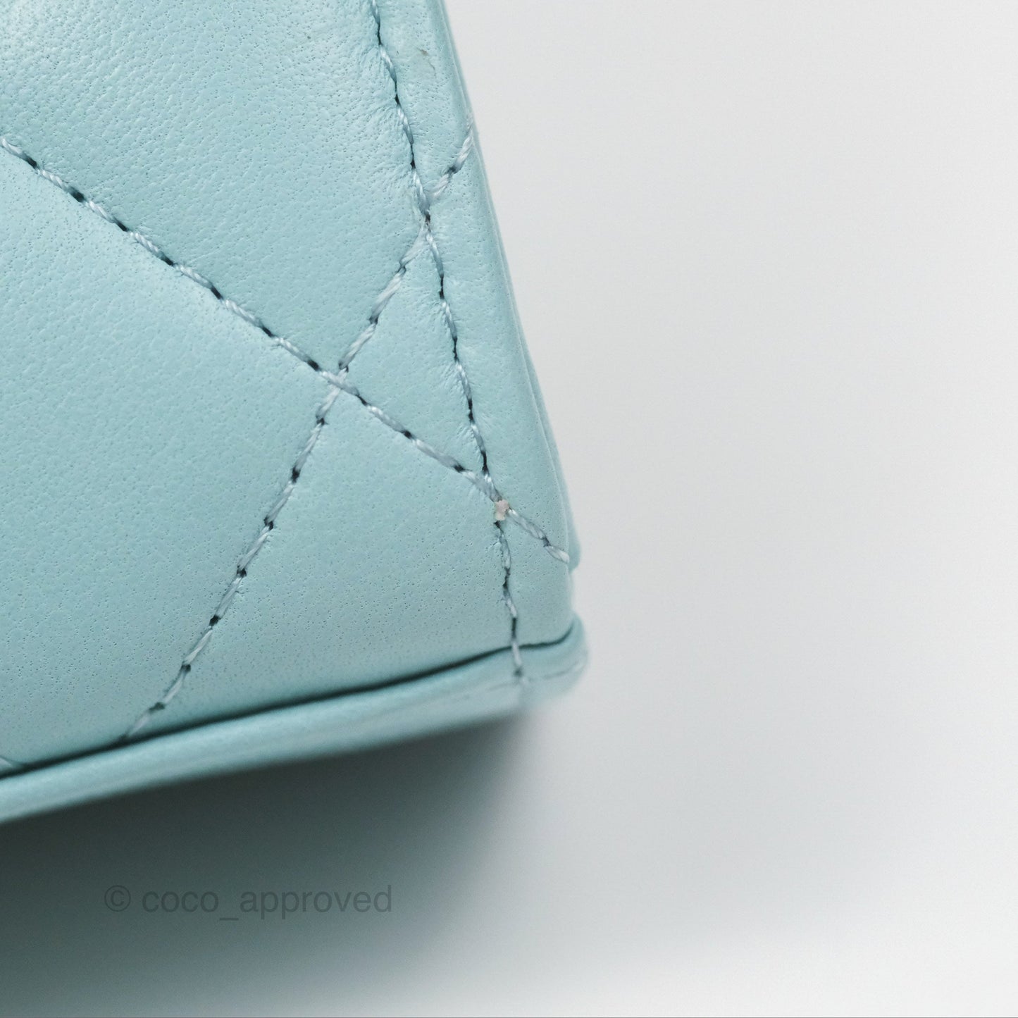 Chanel Mini Quilted Trendy CC Clutch With Chain Tiffany Blue Lambskin Gold Hardware