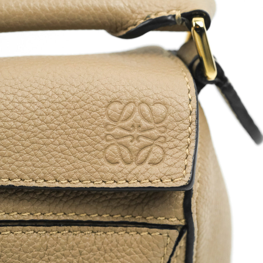 Loewe Mini Puzzle Bag Sand Mink Calfskin Gold Hardware