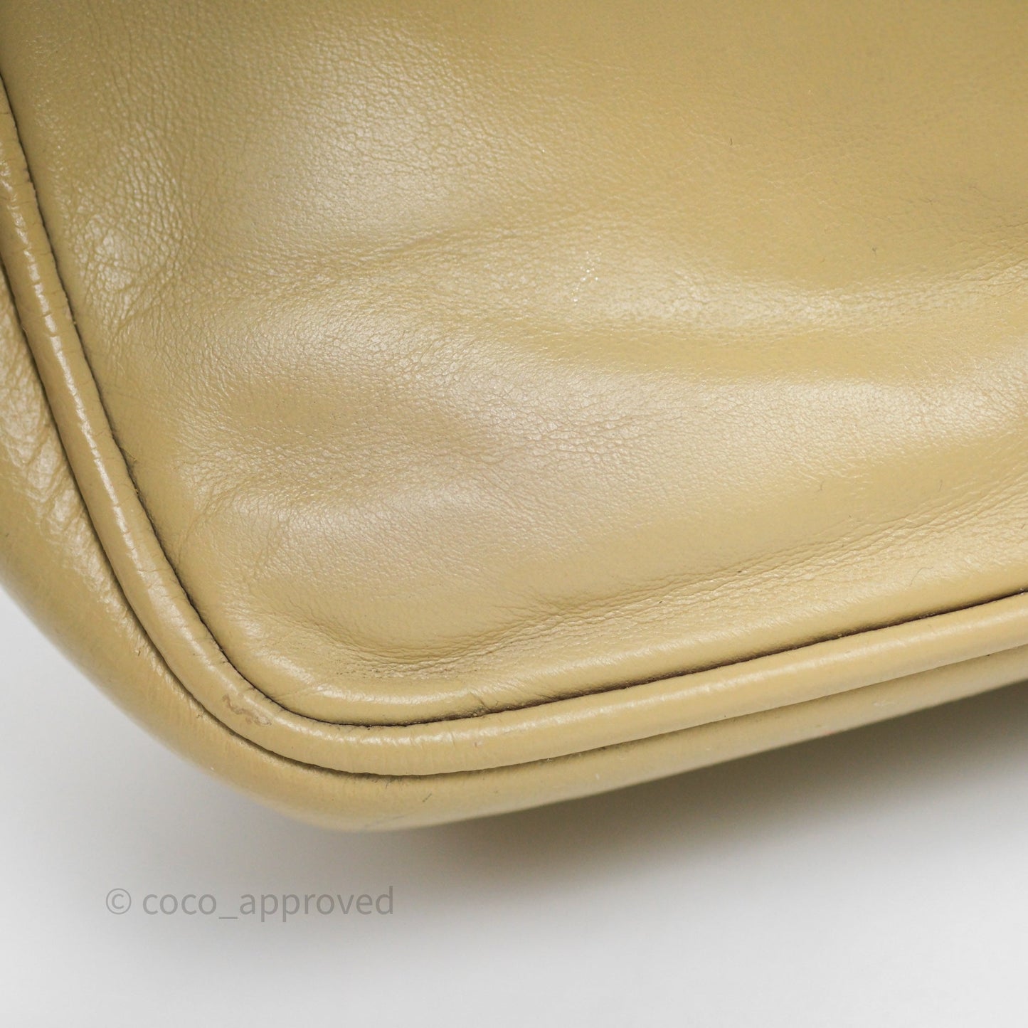 Chanel Vintage CC Flap Bag Beige Lambskin Gold Hardware