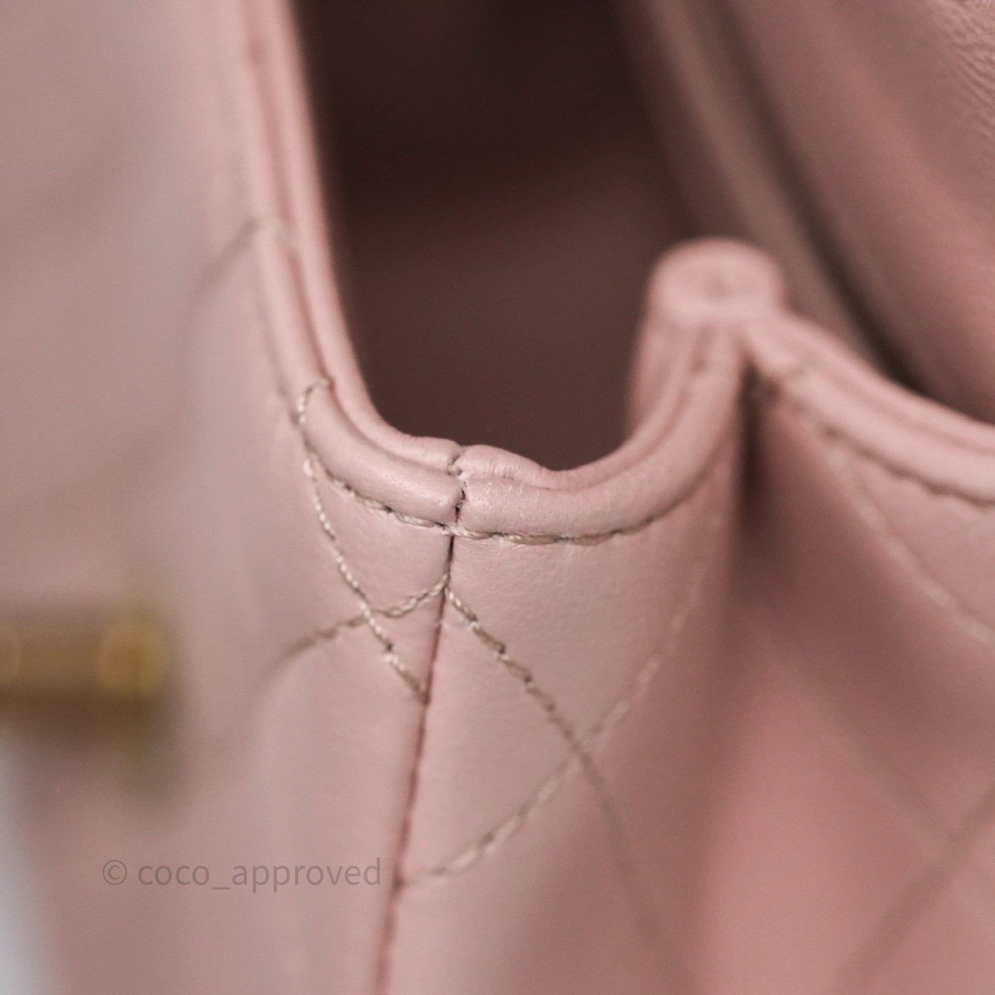 Chanel Quilted Mini Square Flap with Camellia Adjustable Chain Pink Clair Lambskin