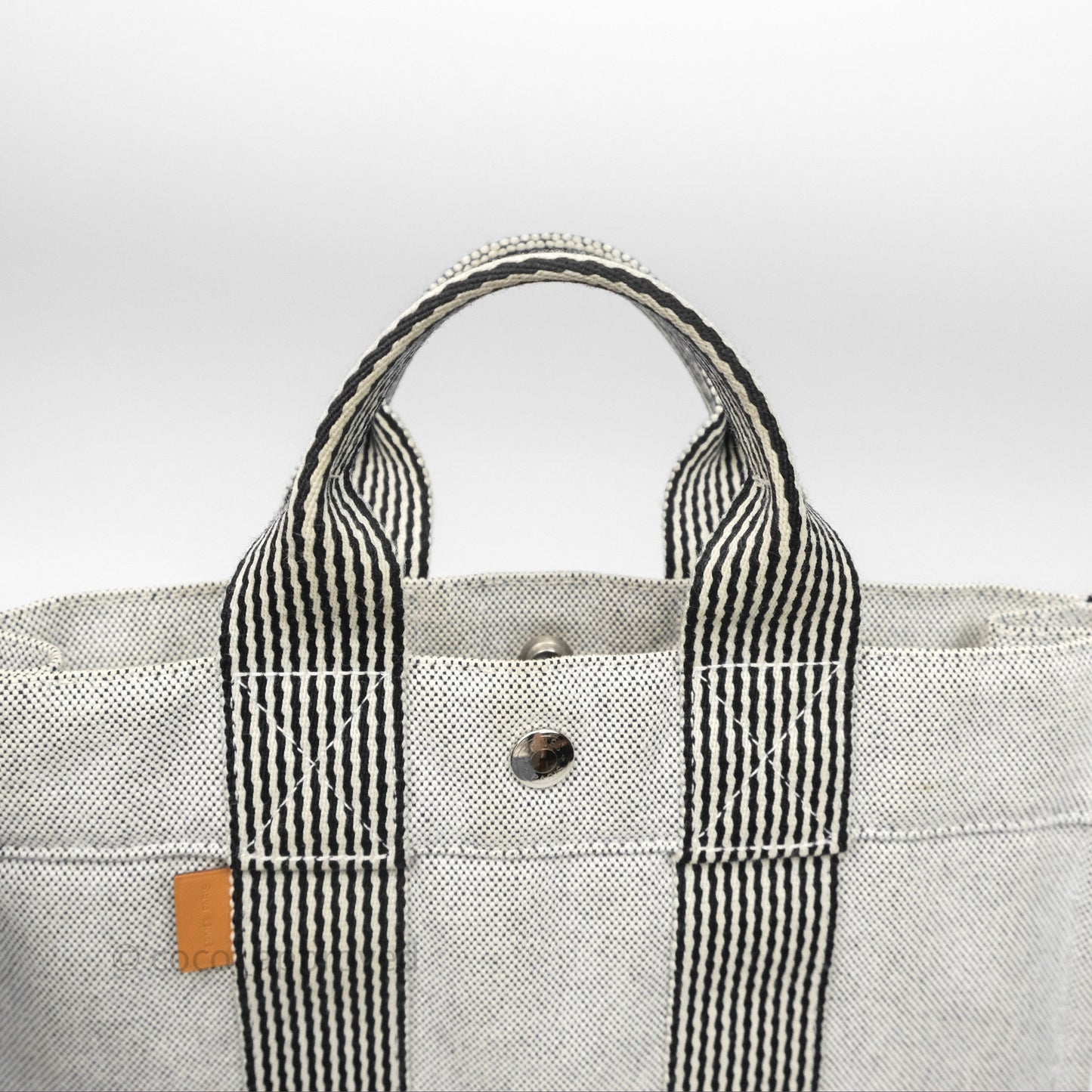Hermès Herline Tote Bag Grey Canvas Palladium Hardware