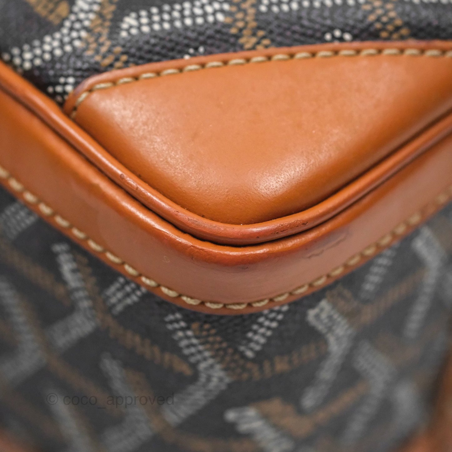 Goyard Saint Martin Bag Goyardine Canvas Black/ Tan