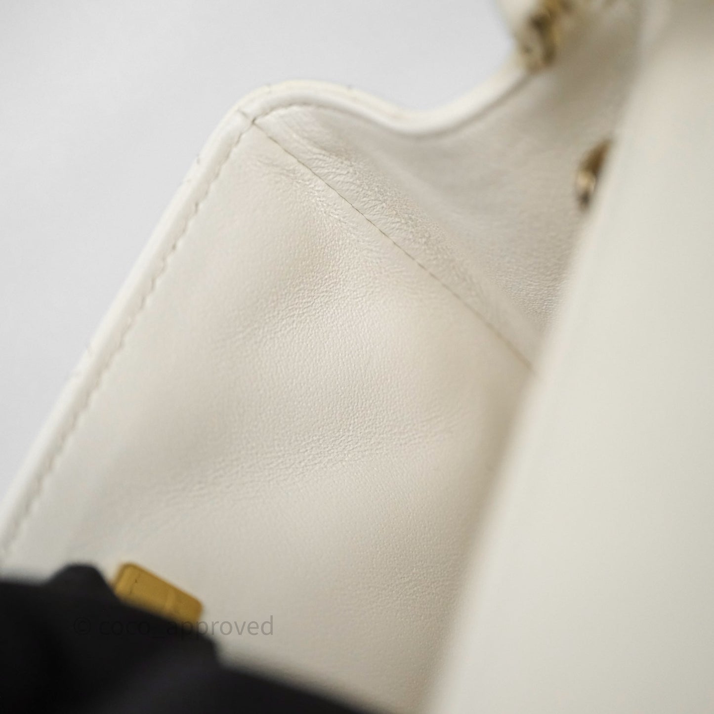 Chanel Quilted Mini Square White Lambskin Gold Hardware