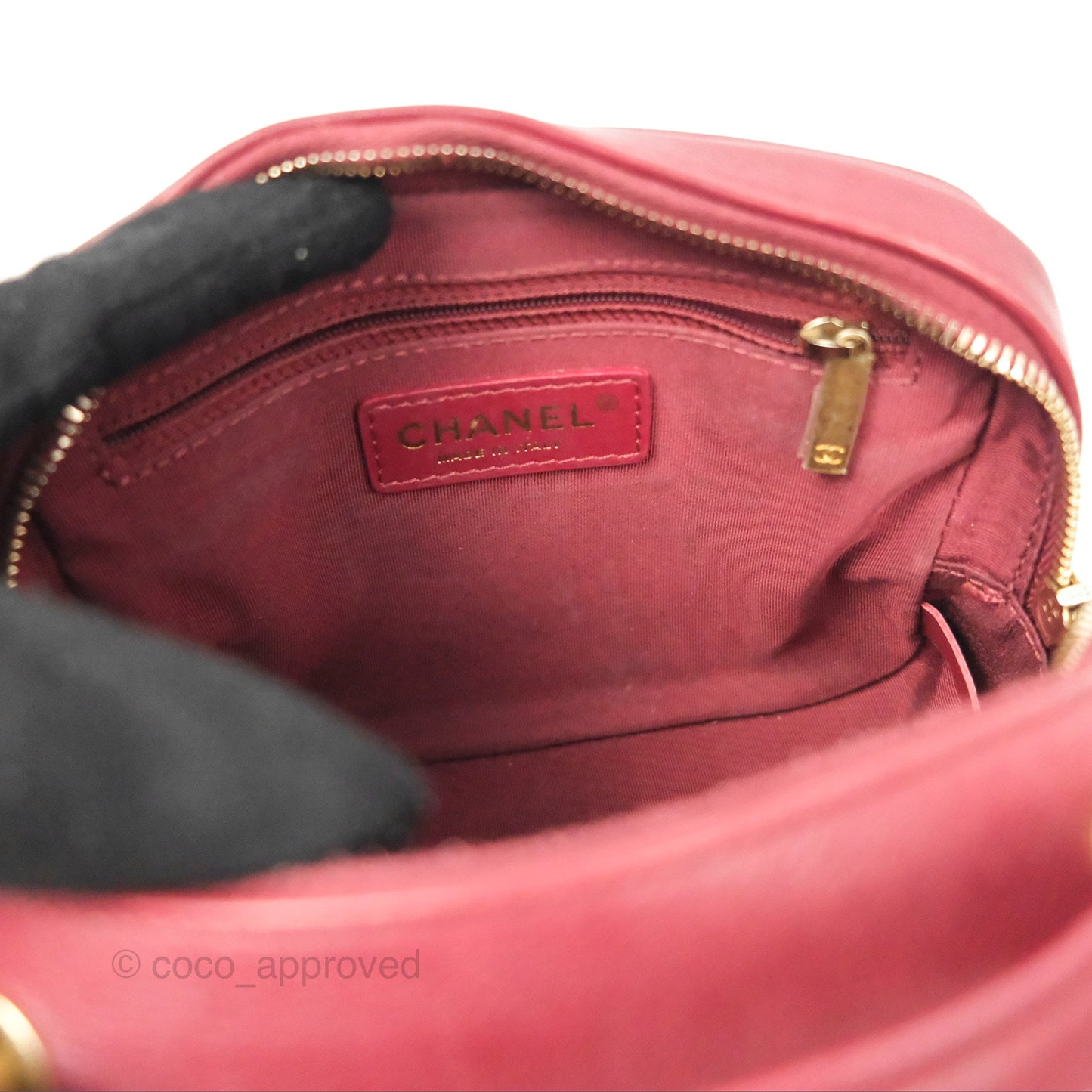 Chanel Quilted CC Small Vanity Case Dark Red Calfskin