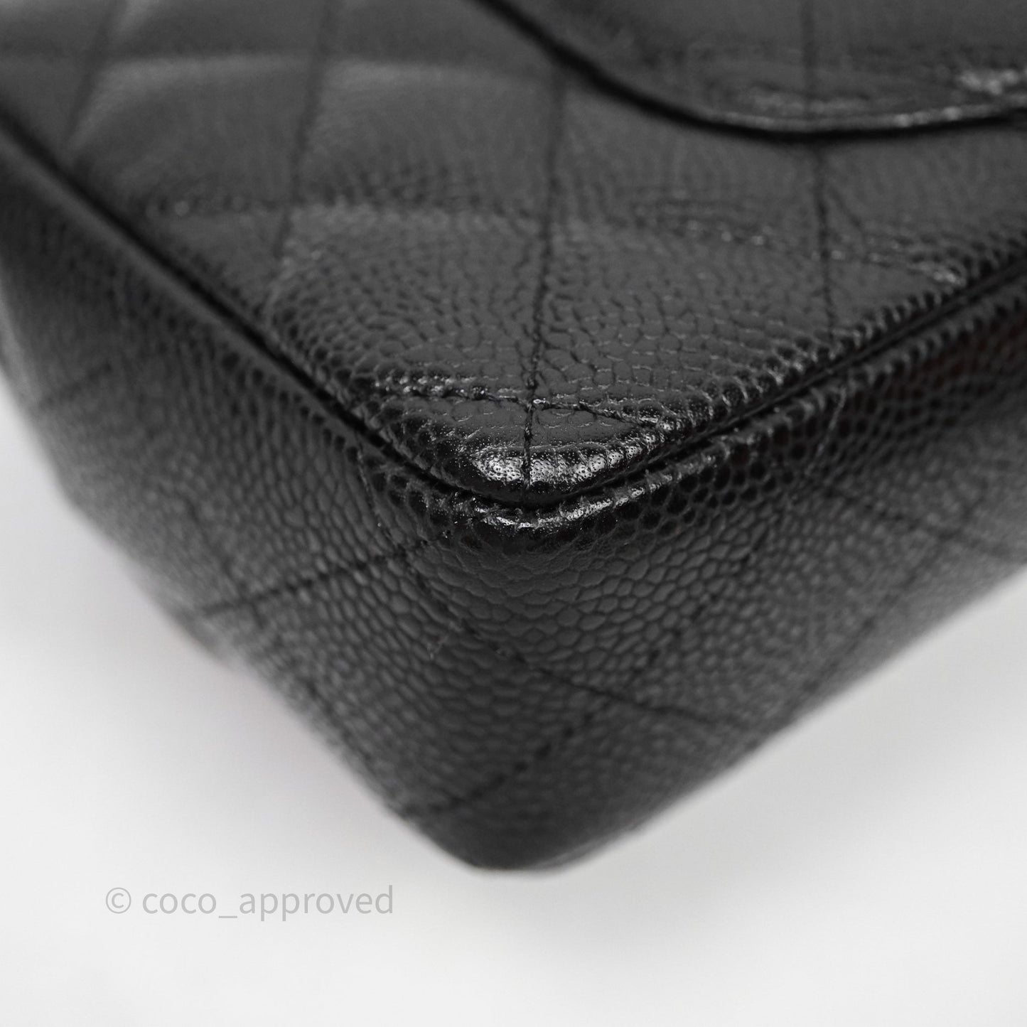 Chanel East West Flap Bag Black Caviar Silver Hardware